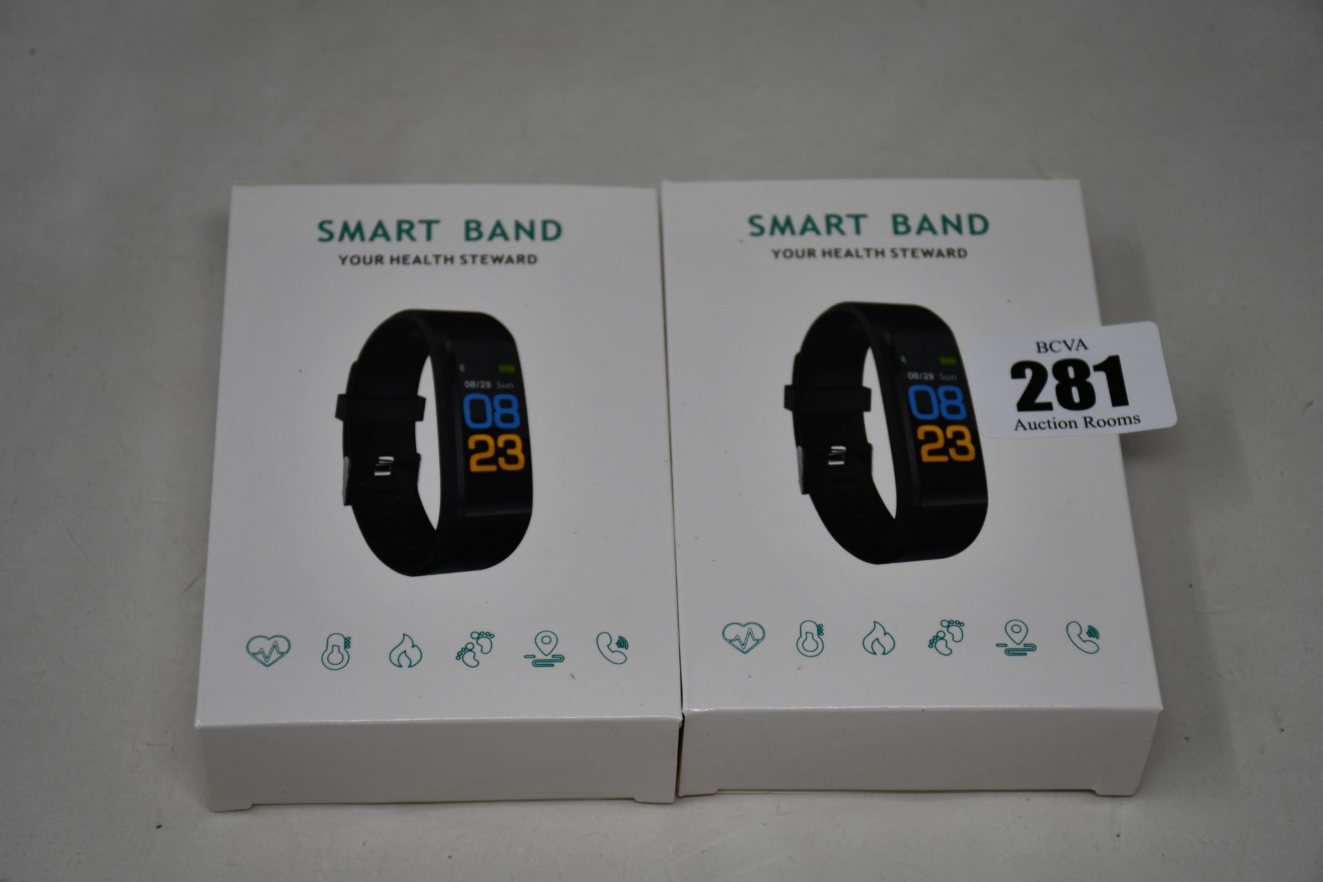 Ten as new ROhS Smart Band Your Health Steward fitness watches in teal colour.