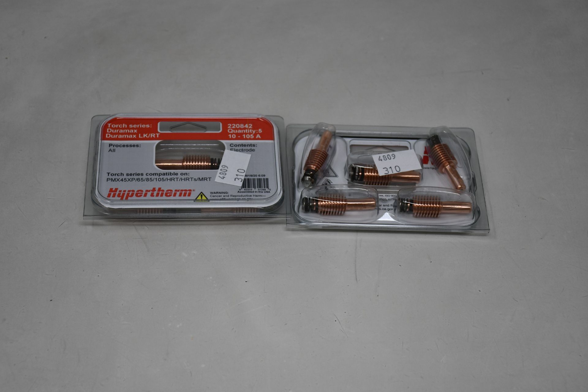 Six packs of five as new Hypertherm 220842 Electrodes (Torch series compatible on: PMX45XP/65/85/