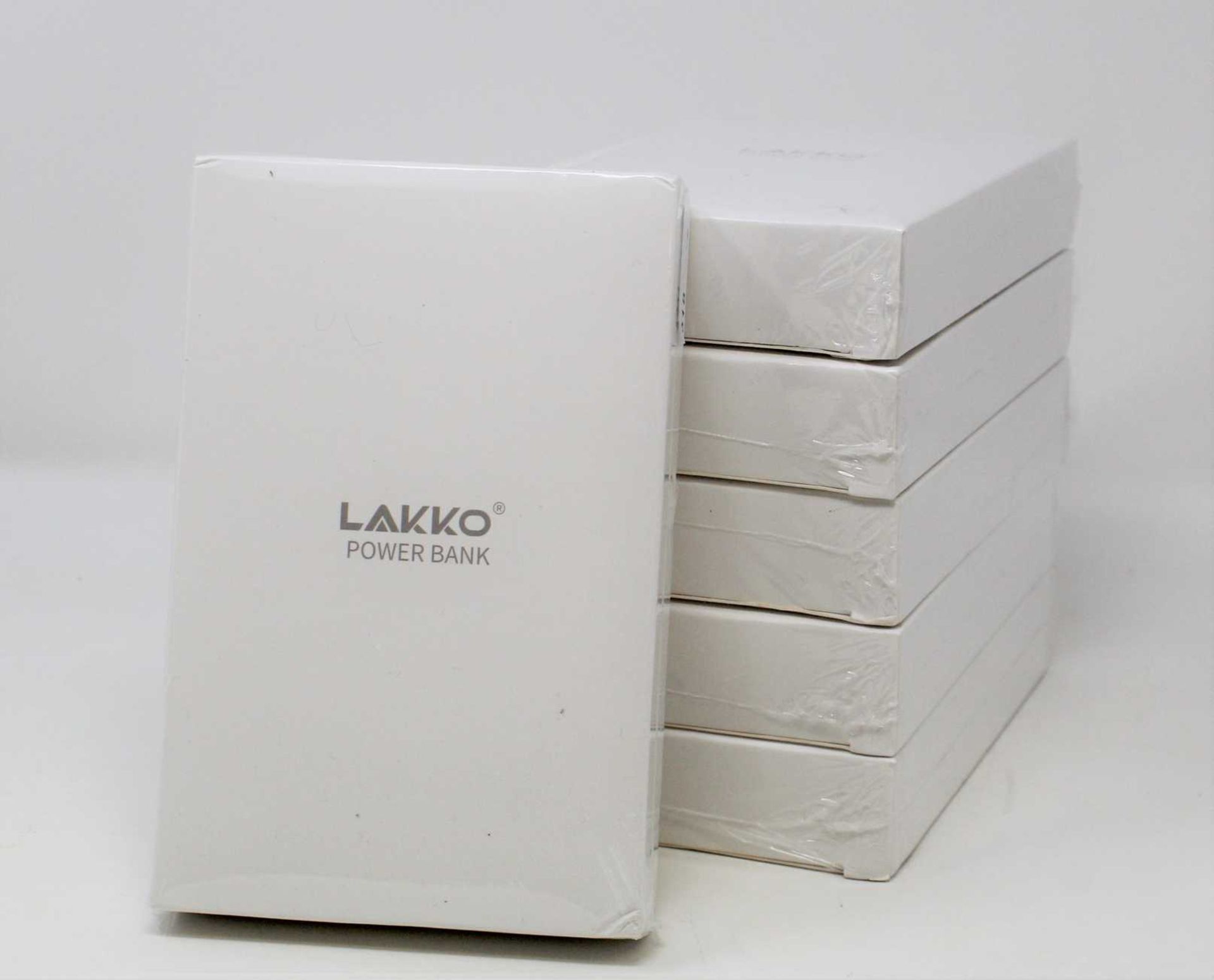 Six boxed as new Lakko 13800mAh Mini Power Banks in Black (Boxes sealed).