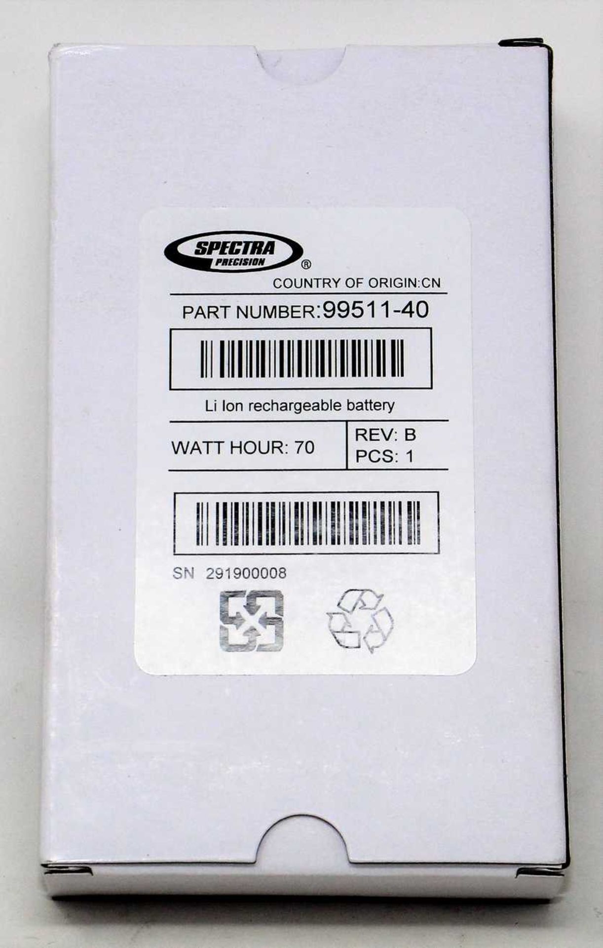 A boxed as new Spectra 99511-40 Rechargeable Lithium-Ion Battery for Focus 35 Robotic Total