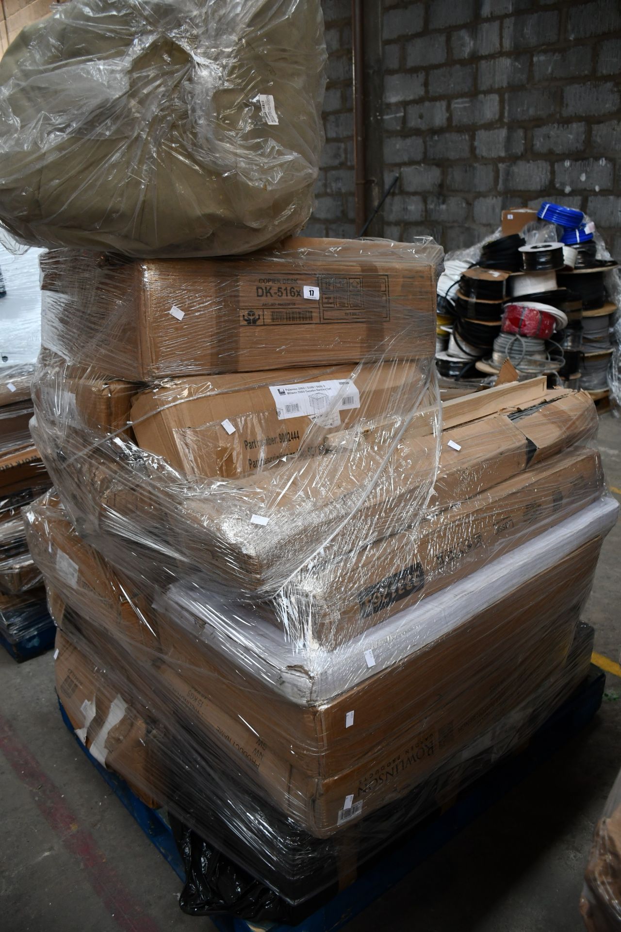 A pallet of miscellaneous flat pack furniture, household and related items. - Image 2 of 3