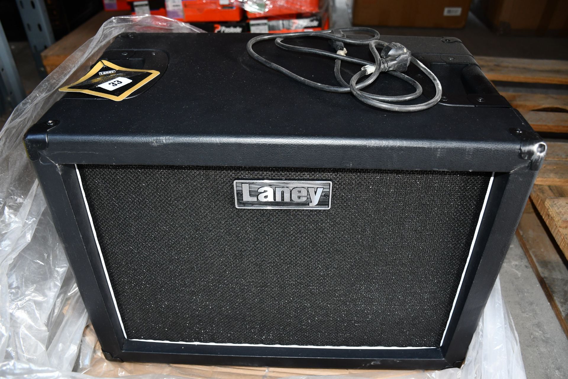 A Laney LFR-112 Active Guitar Cabinet (Some minor damage to item).