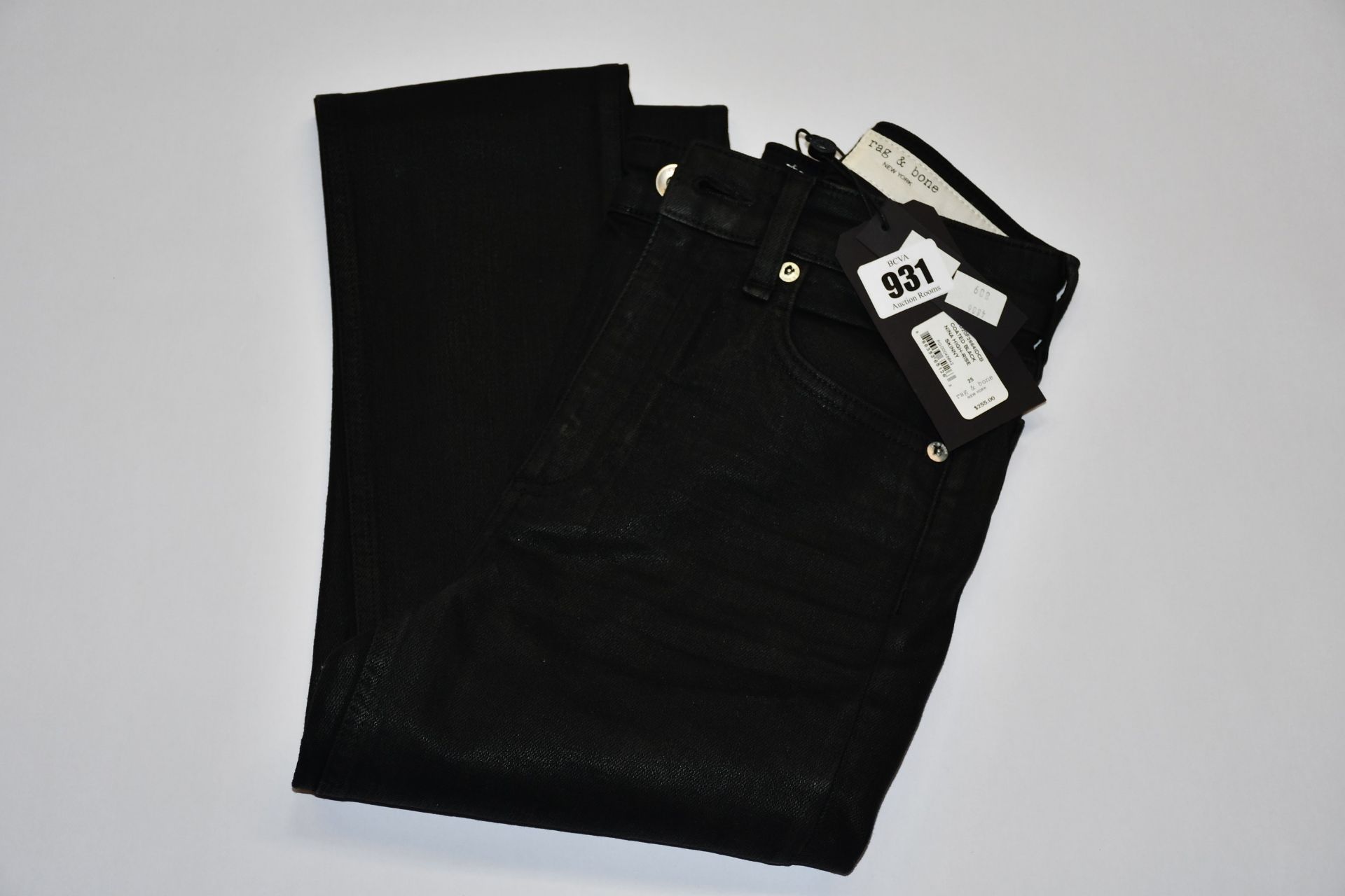 A pair of as new Rag & Bone New York coated black Nina high (Size 25 - RRP $255).