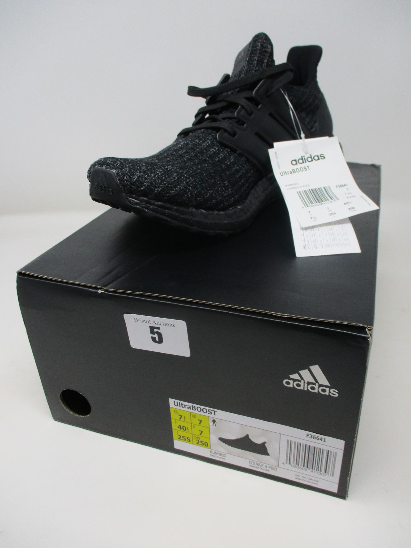 A pair of as new Adidas Ultra Boost trainers (UK 7).