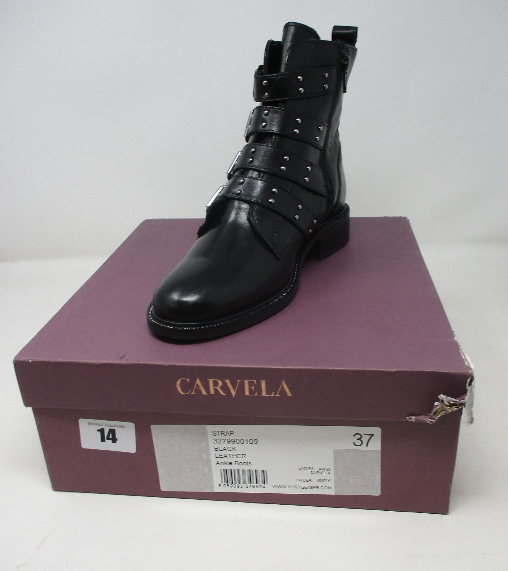 A pair of as new Carvela black ankle boots (EU 38 - RRP £150).