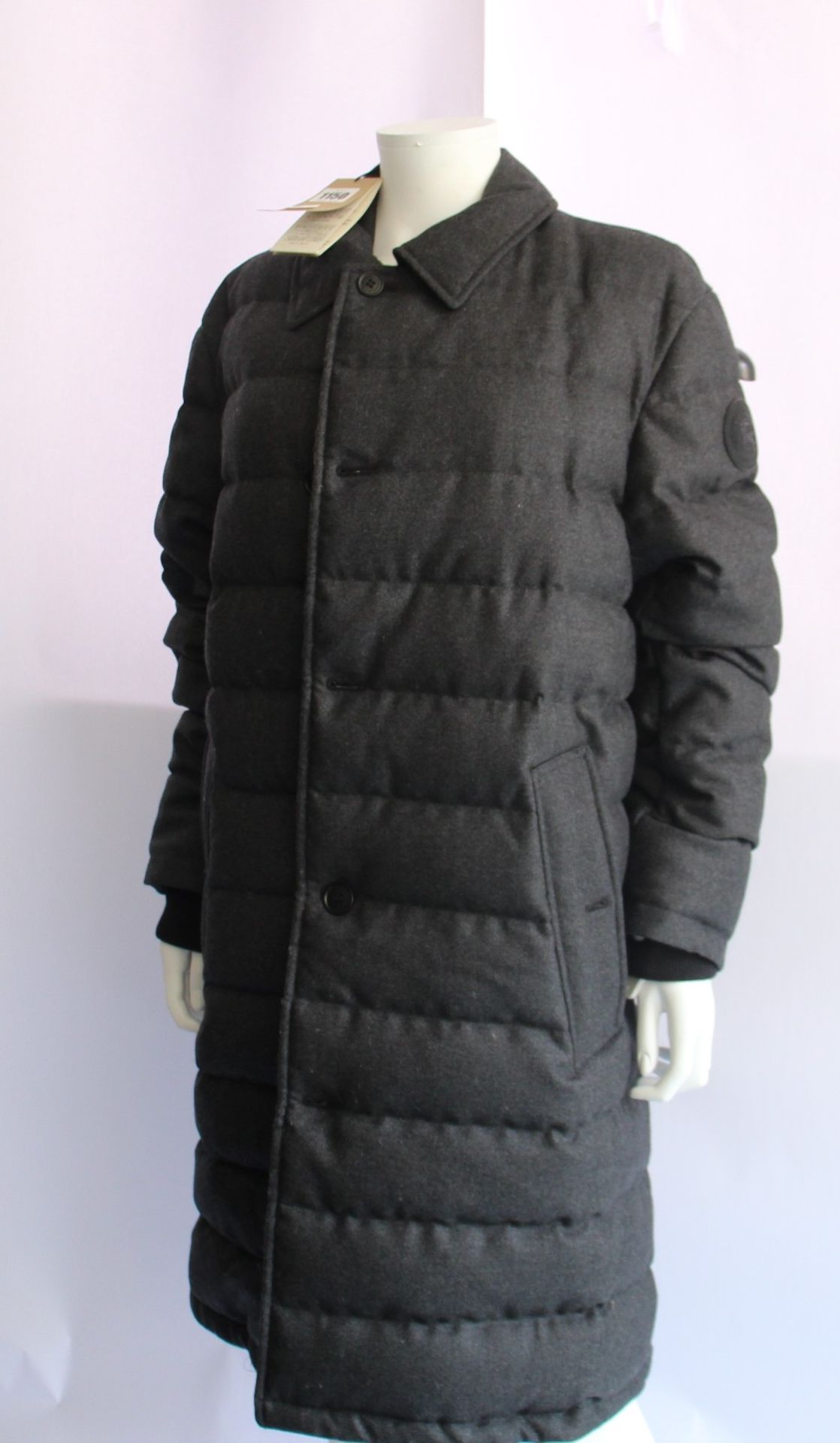 An as new Burberry Woodgate coat in dark grey (Size 54 - RRP £599).