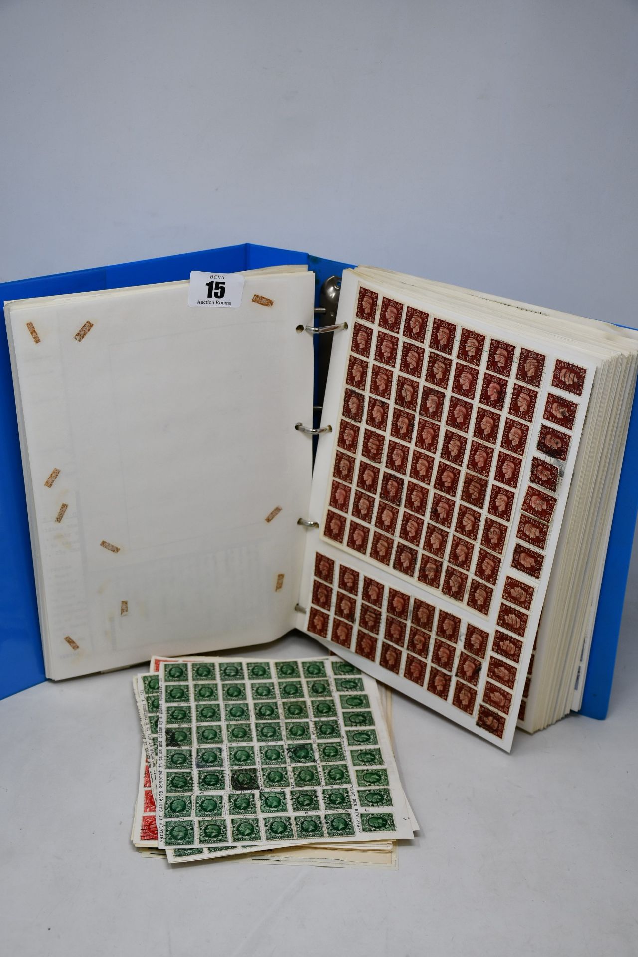 A box of stamps to include dealer's bulk GB used stock including useful reds and blues.