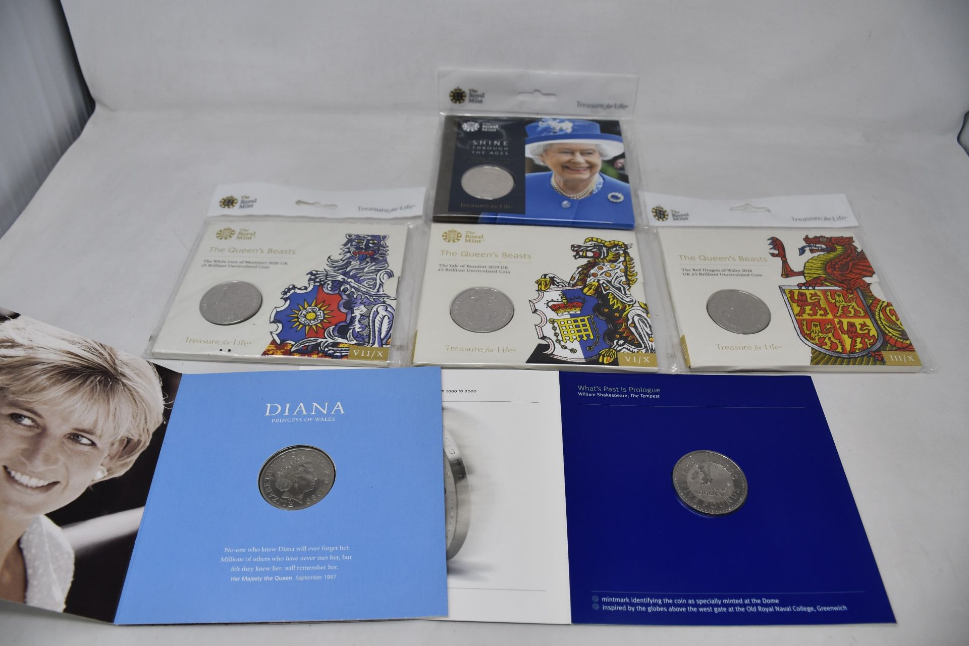 A box of £5 coins to include forty three uncirculated in Royal Mint special packs 1998 to date. - Image 2 of 3