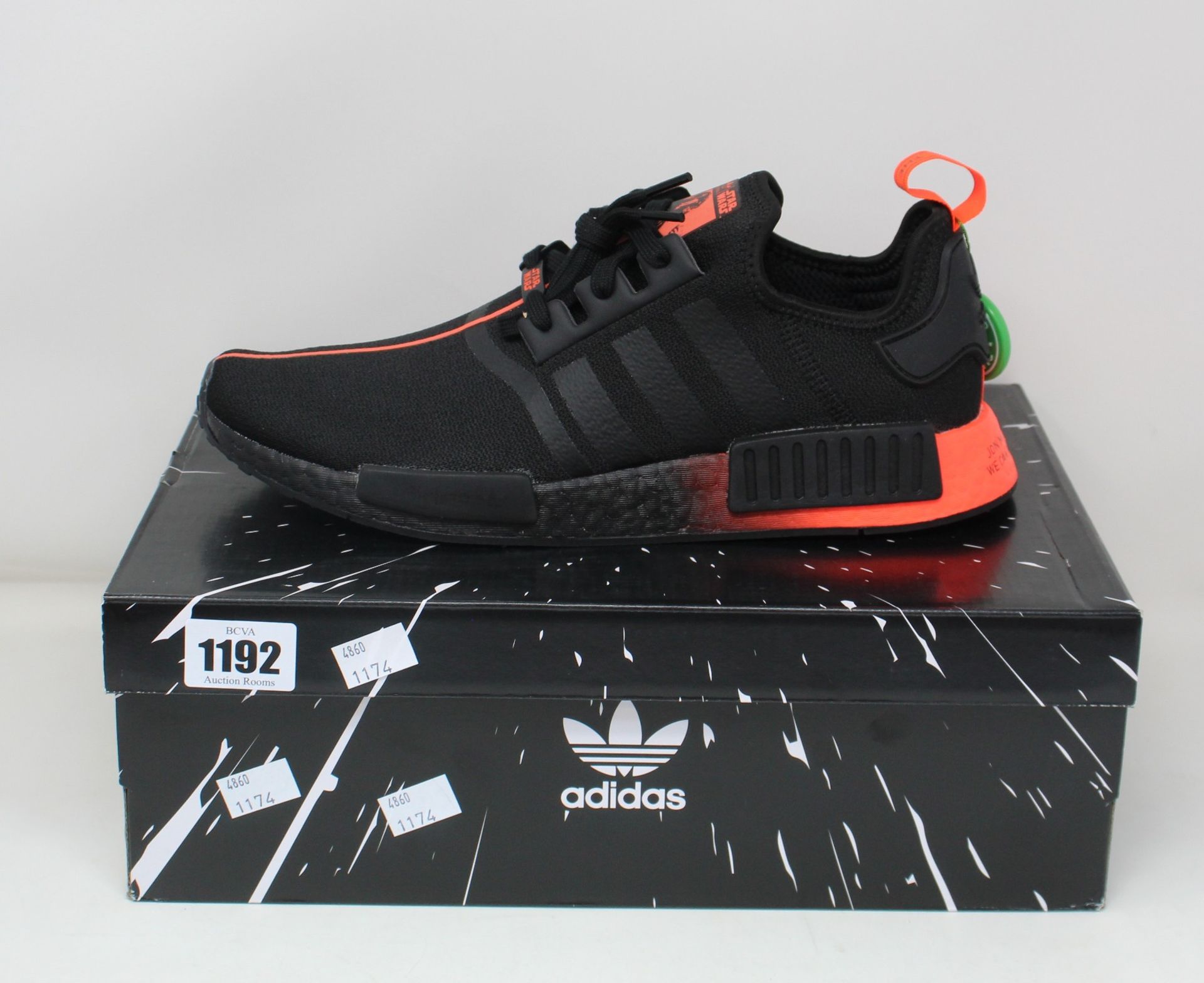 A pair of as new Adidas NMD-R1-Star Wars Darth Vader trainers (UK 11.5).