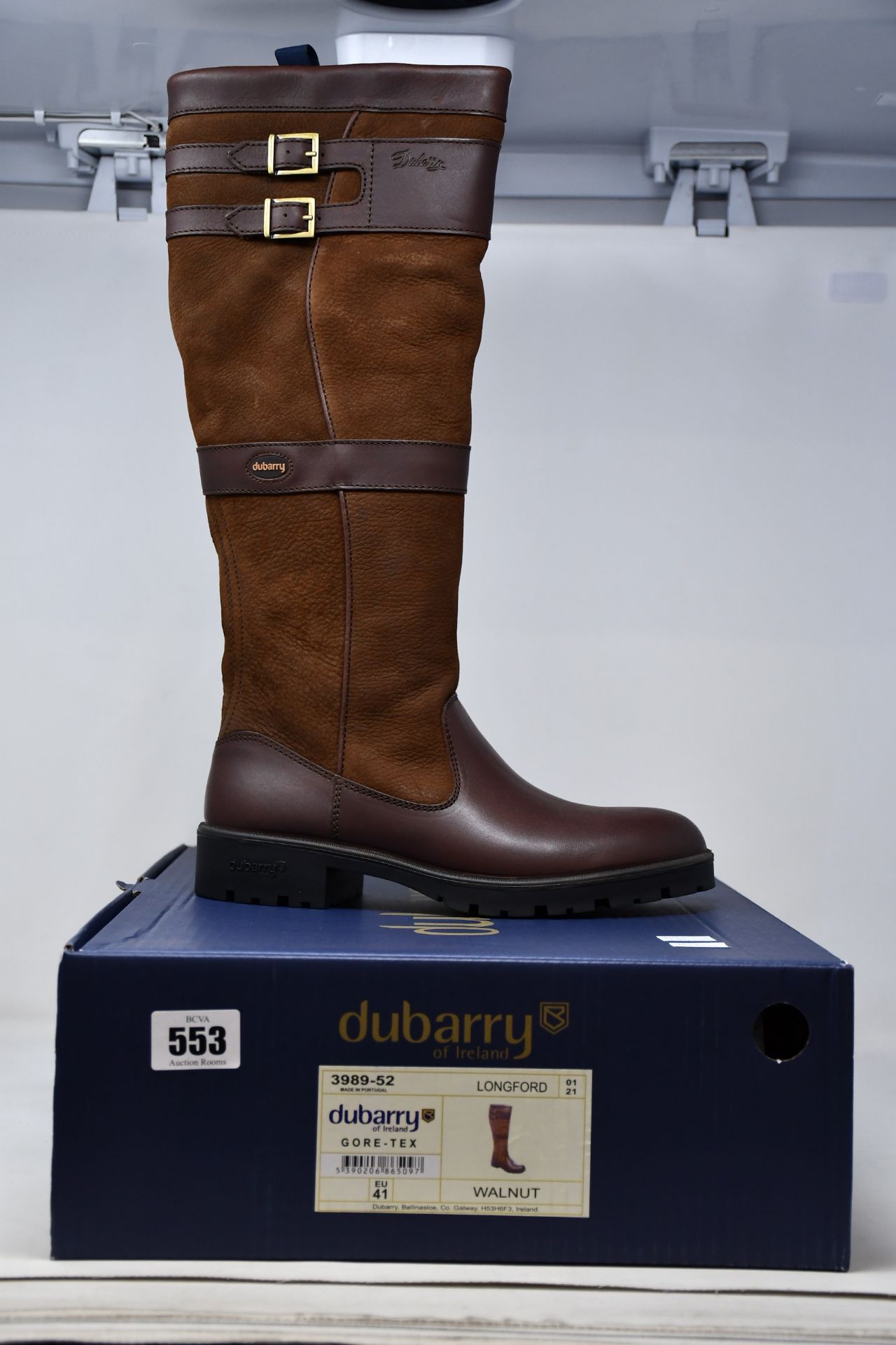 A pair of ladies boxed as new Dubarry Longford waterproof leather country boots in walnut (EU 41).