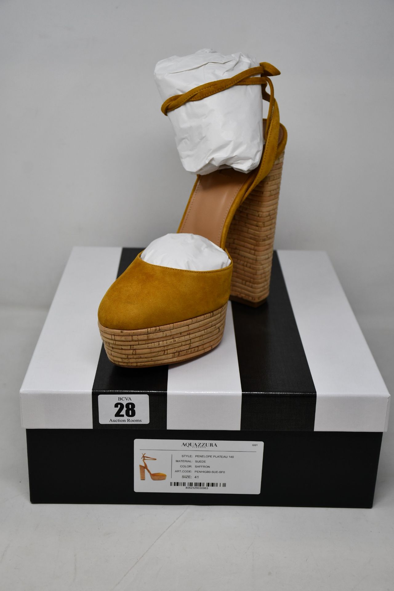 A pair of as new Aquazzura Penelope Plateau 140 shoes (EU 41 - RRP £325).