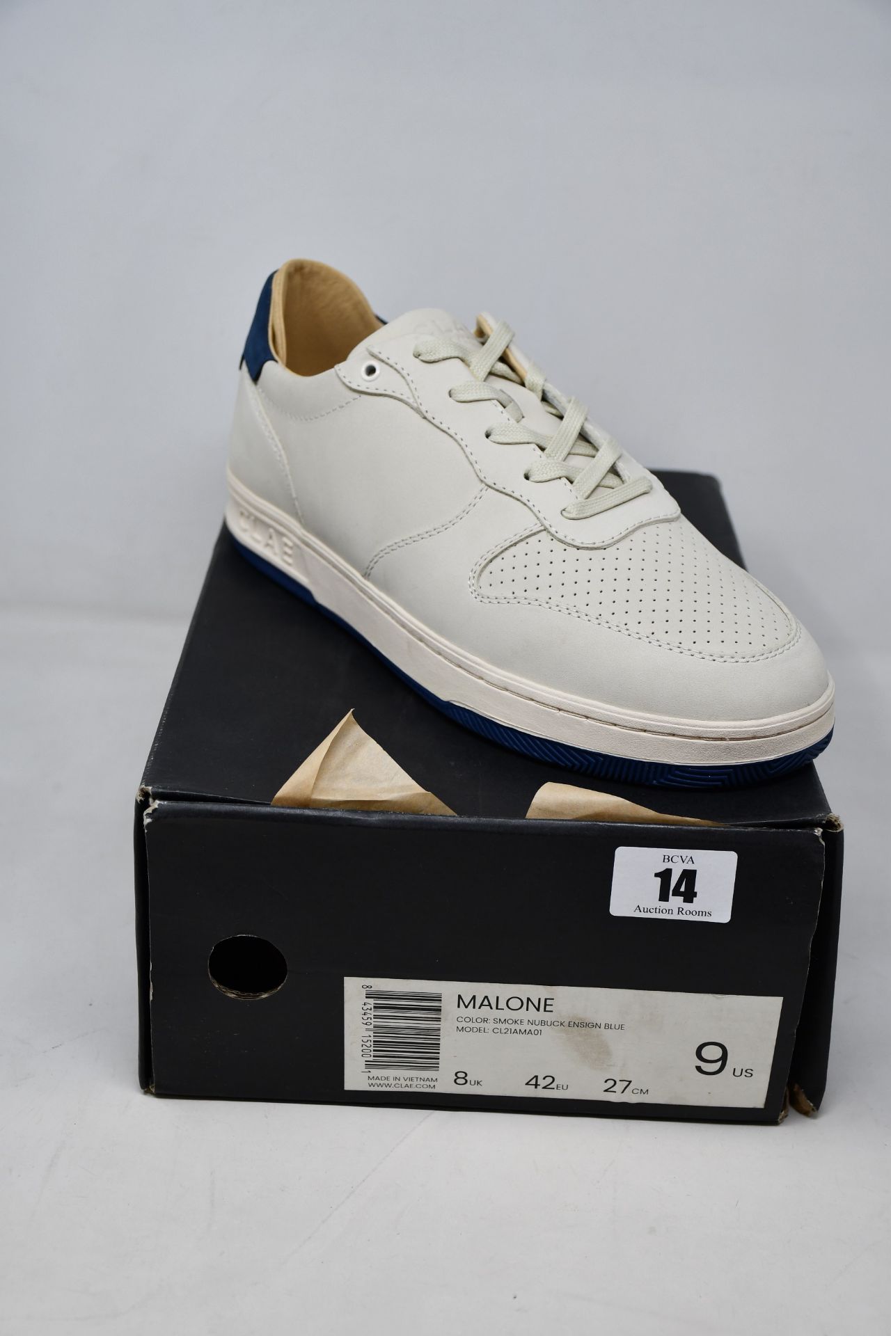 A pair of as new Clae Los Angeles Malone trainers (UK 8).