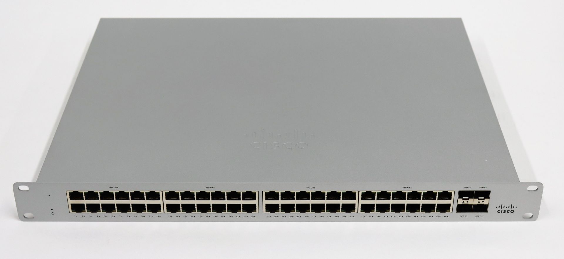 A boxed as new Cisco Meraki MS120-48FP 48-Port PoE Cloud Managed Gigabit Switch (P/N: A90-61800 M/N: