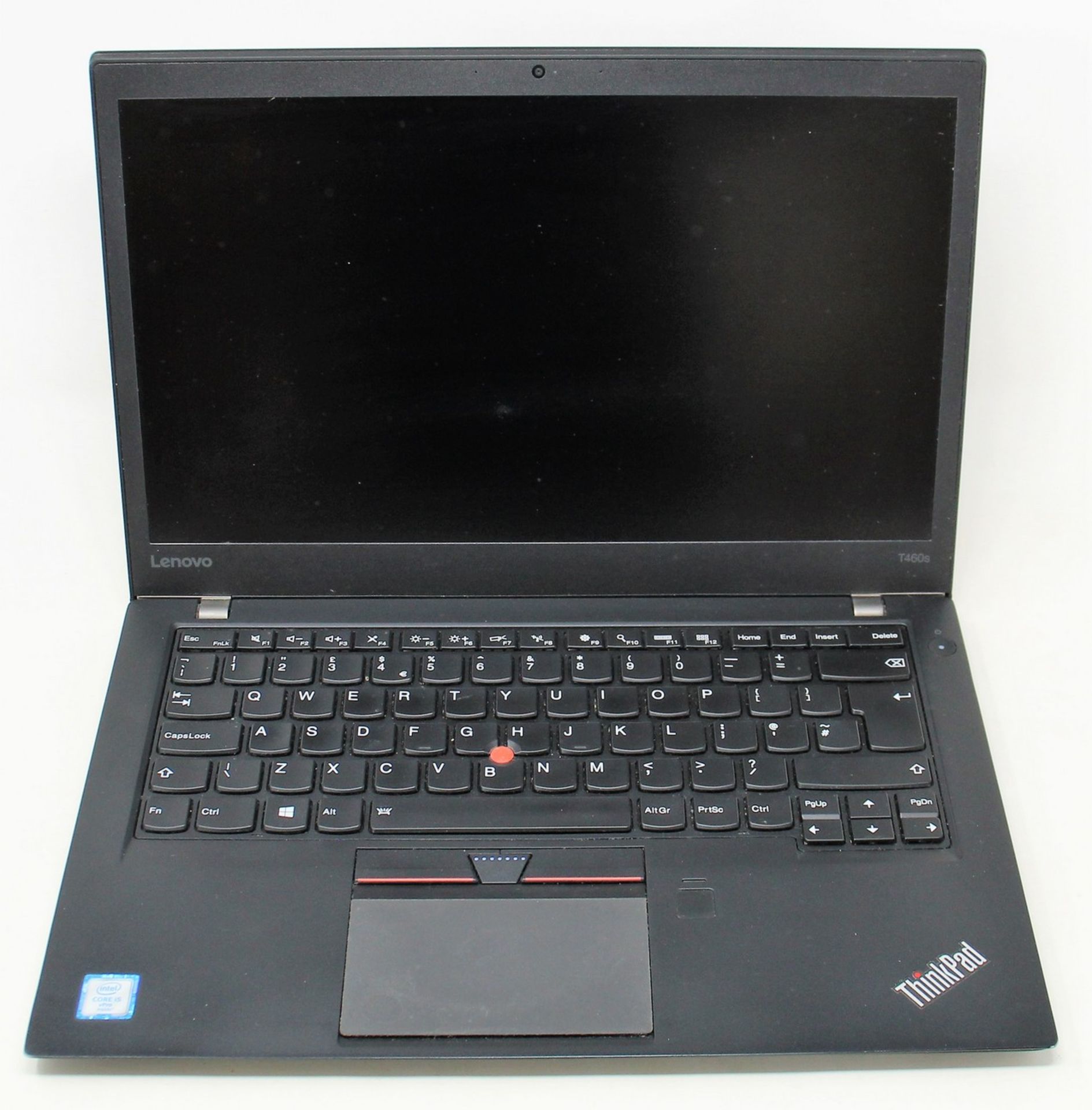 A pre-owned 12.5" Lenovo T460s ThinkPad notebook in black with Intel i5-6300U 2.4GHz processor,