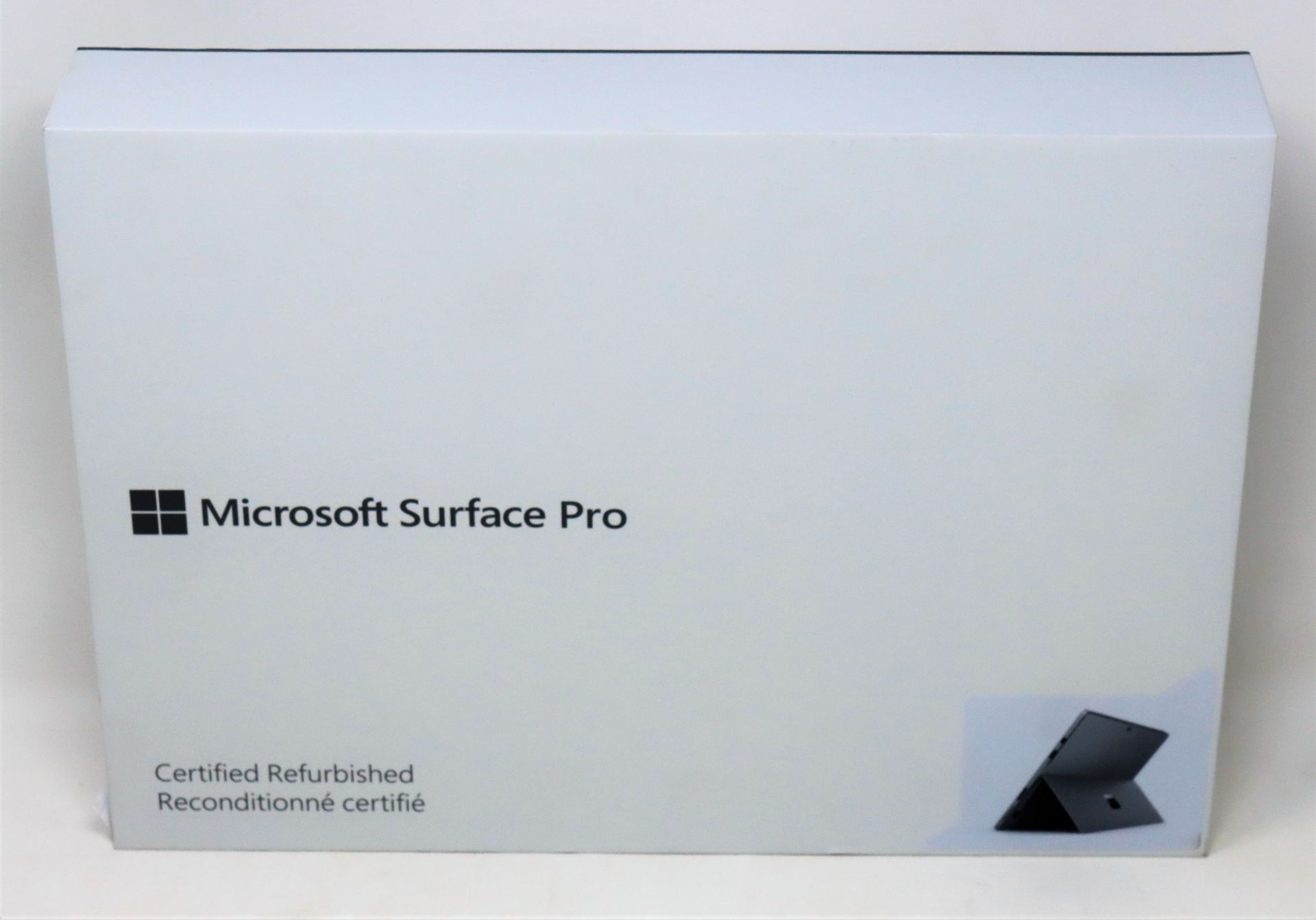 A boxed Certified Refurbished Microsoft Surface Pro 6 with Intel Core i5 8th Gen Processor, 128GB