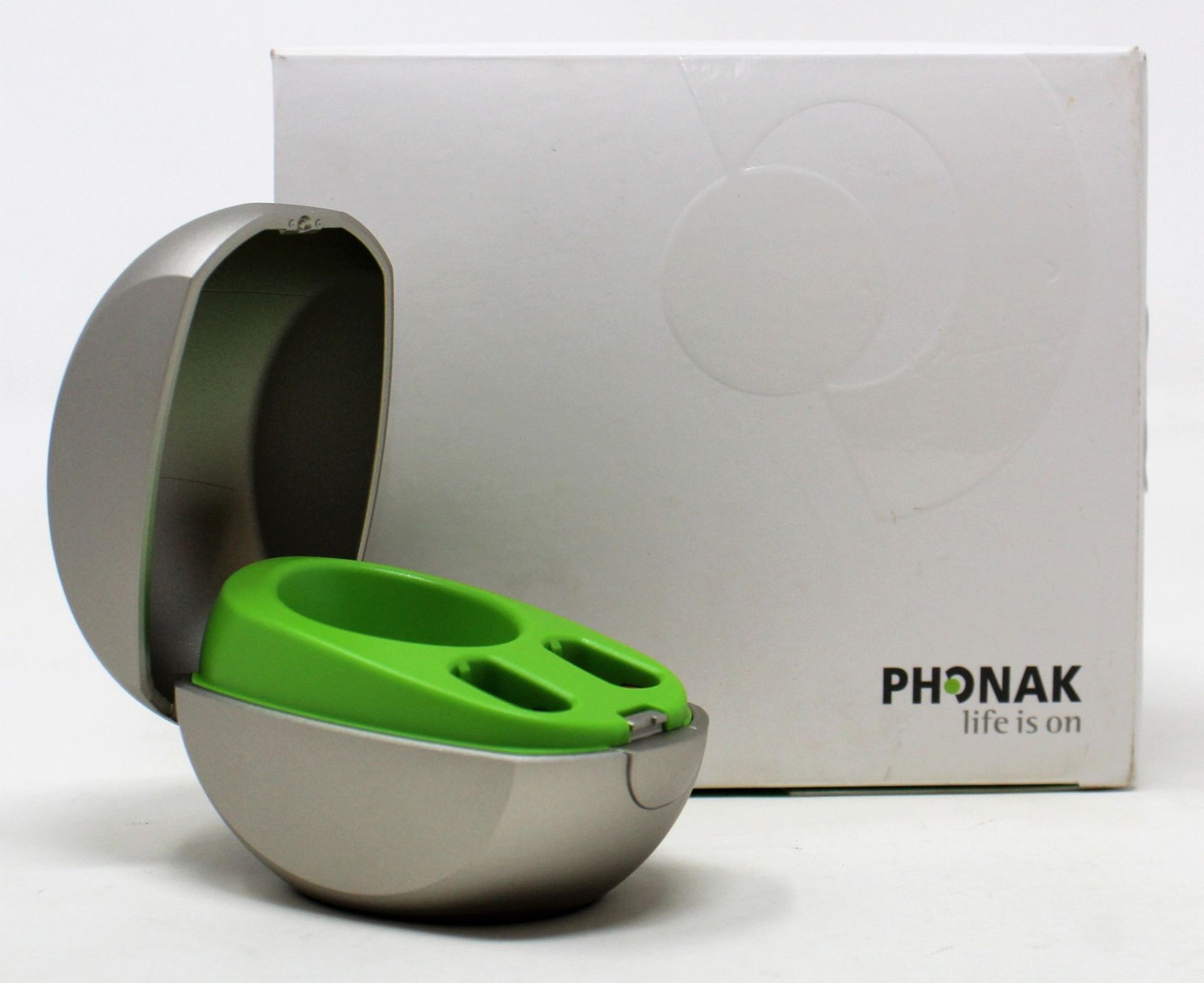 A boxed as new Phonak Mini Charger Case For Phonak Marvel Hearing Aids (REF: 075-3015-12) (Box