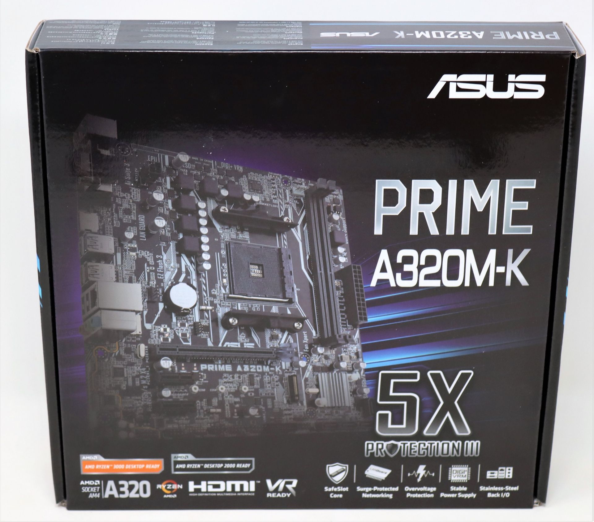 A boxed as new Asus Prime A320M-K AMD AM4 Motherboad (P/N: 90MB0TV0-M0EAY0).
