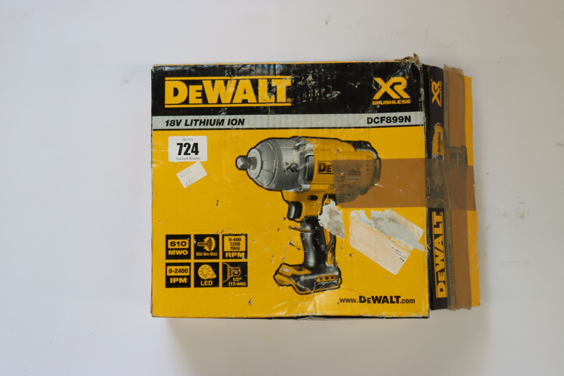 A boxed DeWalt DCF899 cordless impact wrench (No battery).