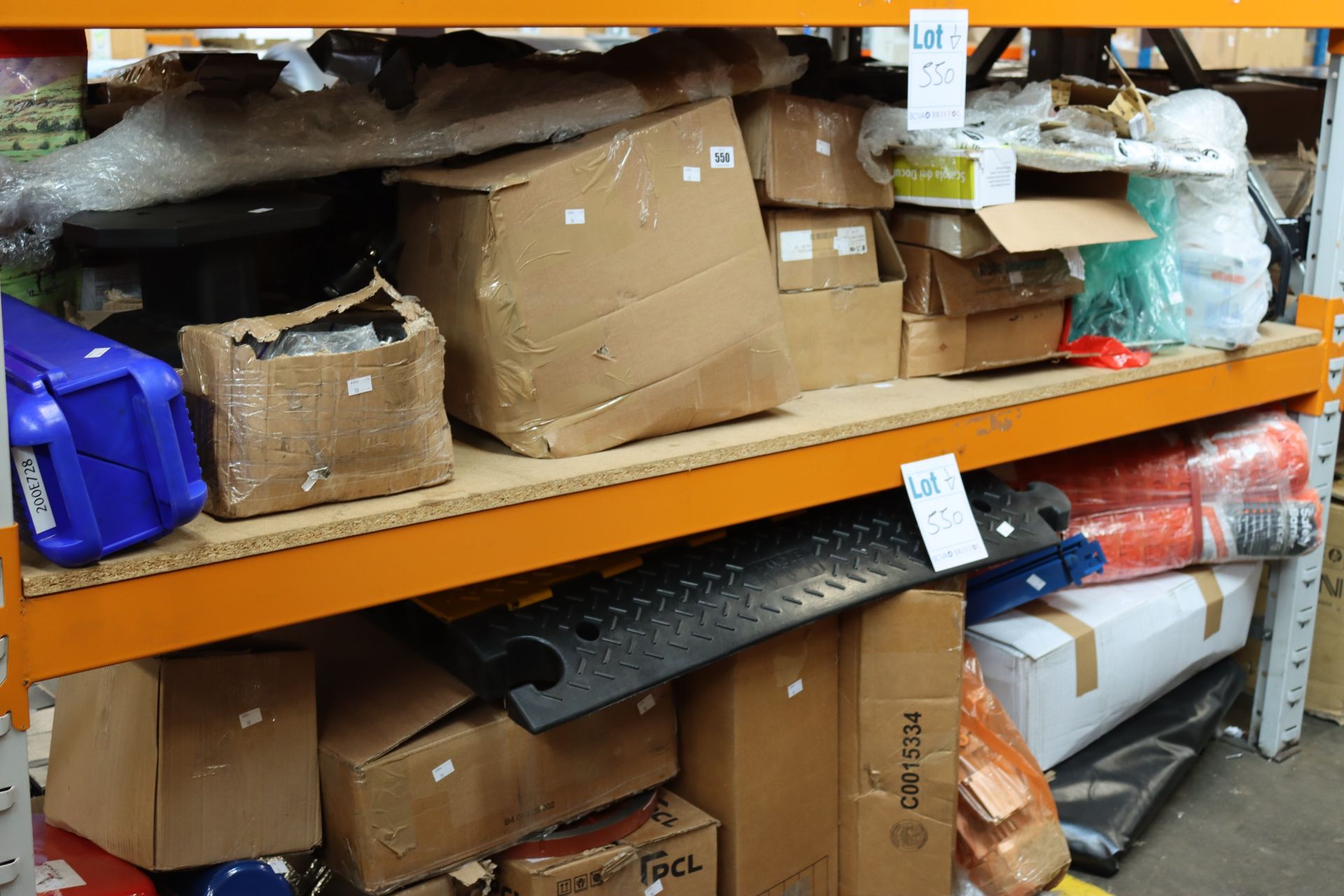 A large quantity of miscellaneous industrial and related items (two shelves, approximately 40