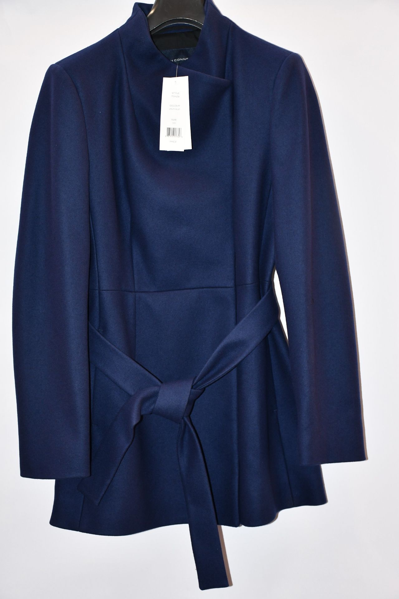 Two as new French Connection platform felt crossover coats (1 x size 10, 1 x size 12 - RRP £190