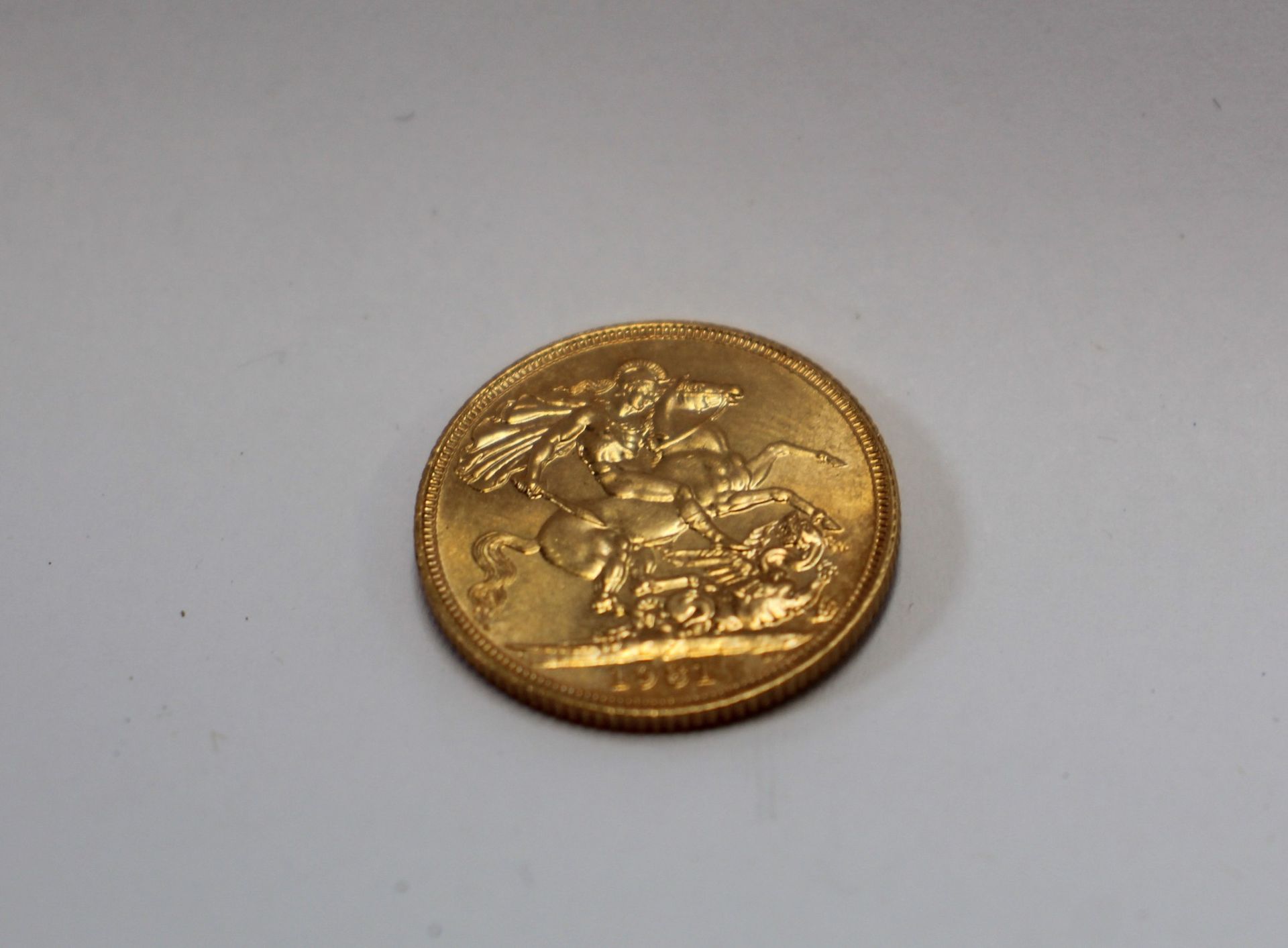 A 1981 gold sovereign.