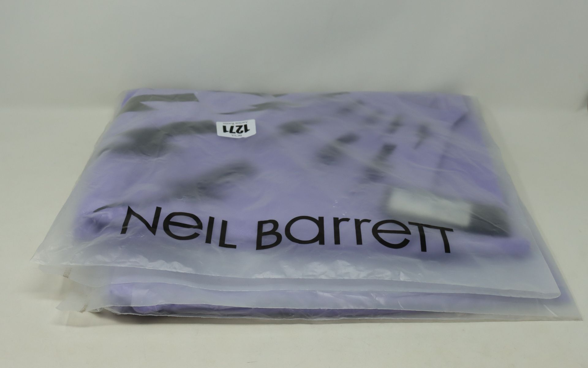 An as new Neil Barrett PBJS714S Fair Isle Thunderbolt sweatshirt in lilac (XL).