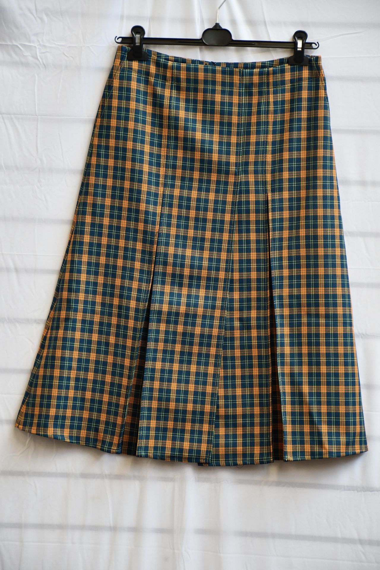 An as new Wales Bonner Military Drill Hanover Boxpleat skirt (EU 40 - RRP £285).