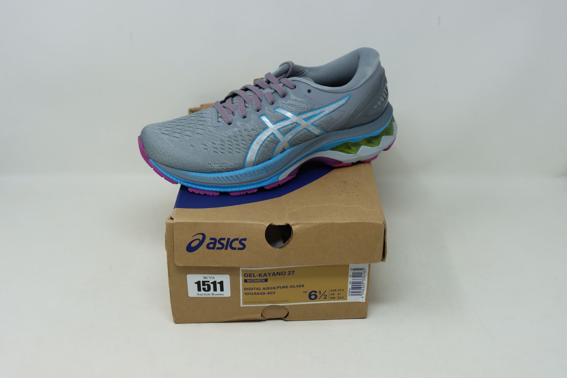 A pair of women's as new Asics Gel-Kayano 27 trainers (UK 4.5).