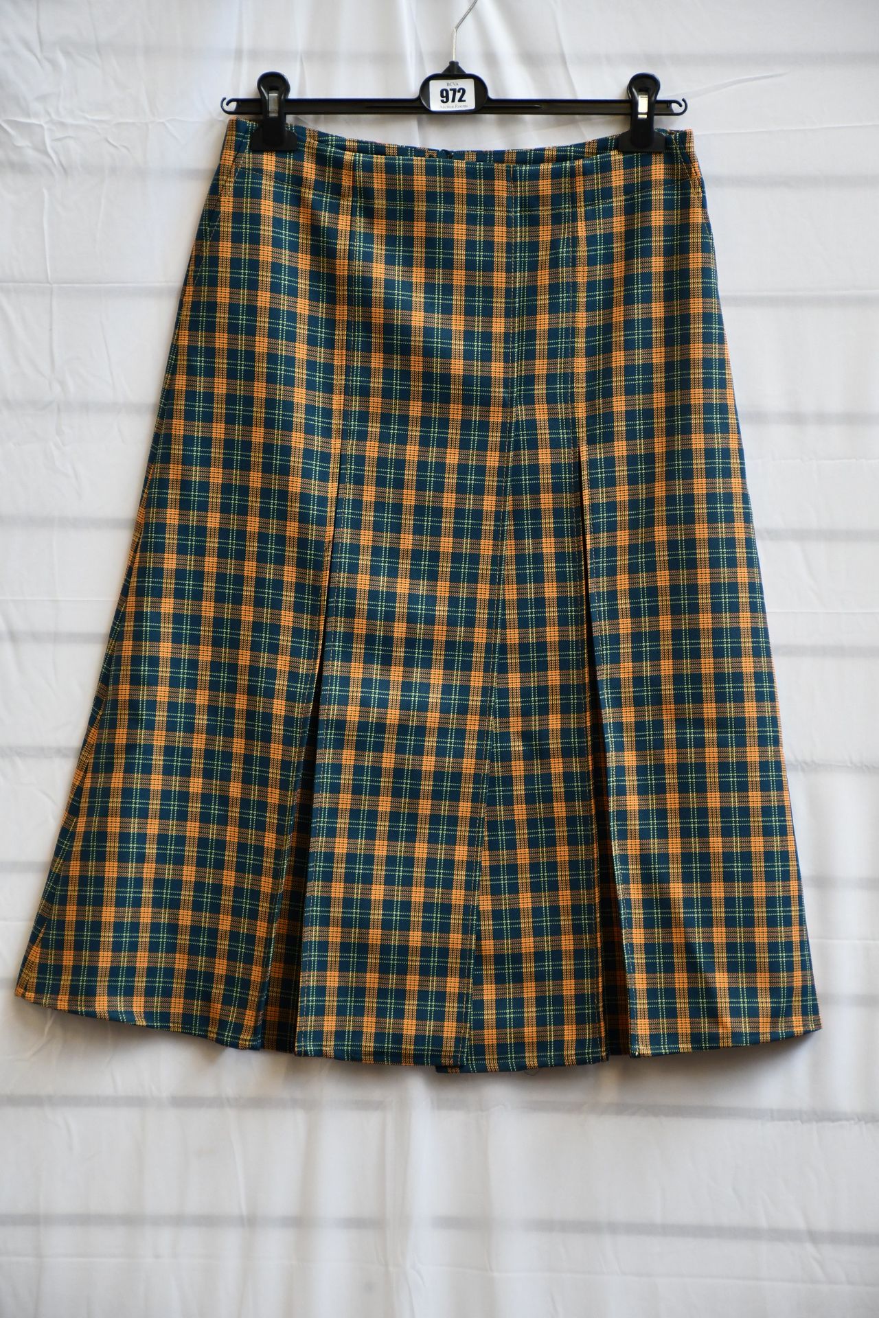 An as new Wales Bonner Military Drill Hanover Boxpleat skirt (EU 42 - RRP £285).