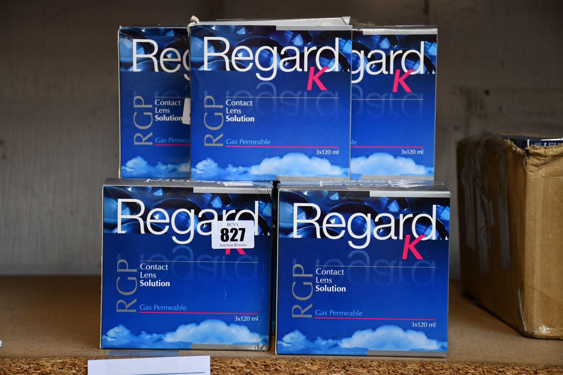 Twenty boxes of Regard K RGP Contact Lens Solution (3 x 120ml each box, 04/22).