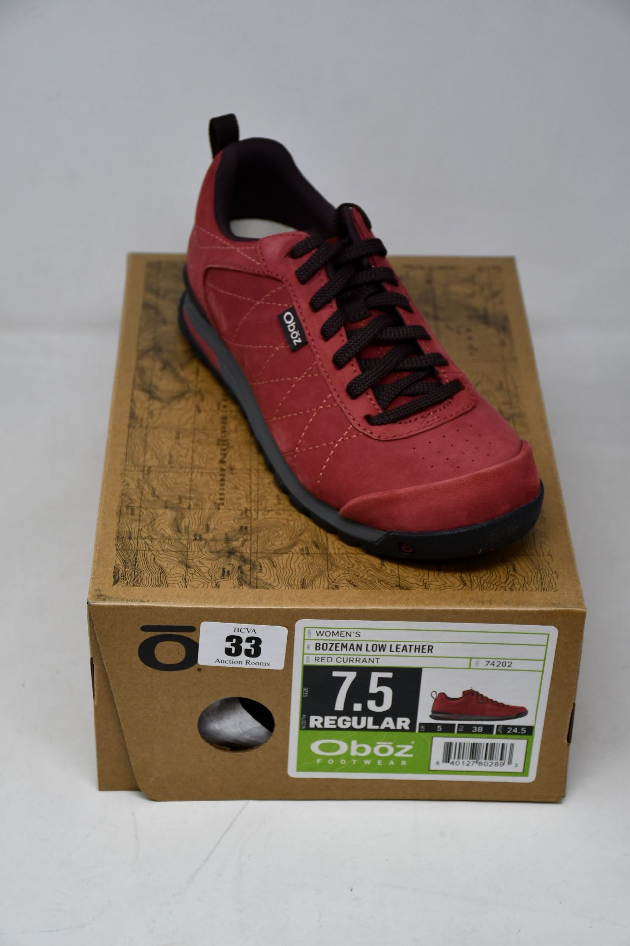 A pair of women's as new Oboz Bozeman low leather shoes (UK 5).