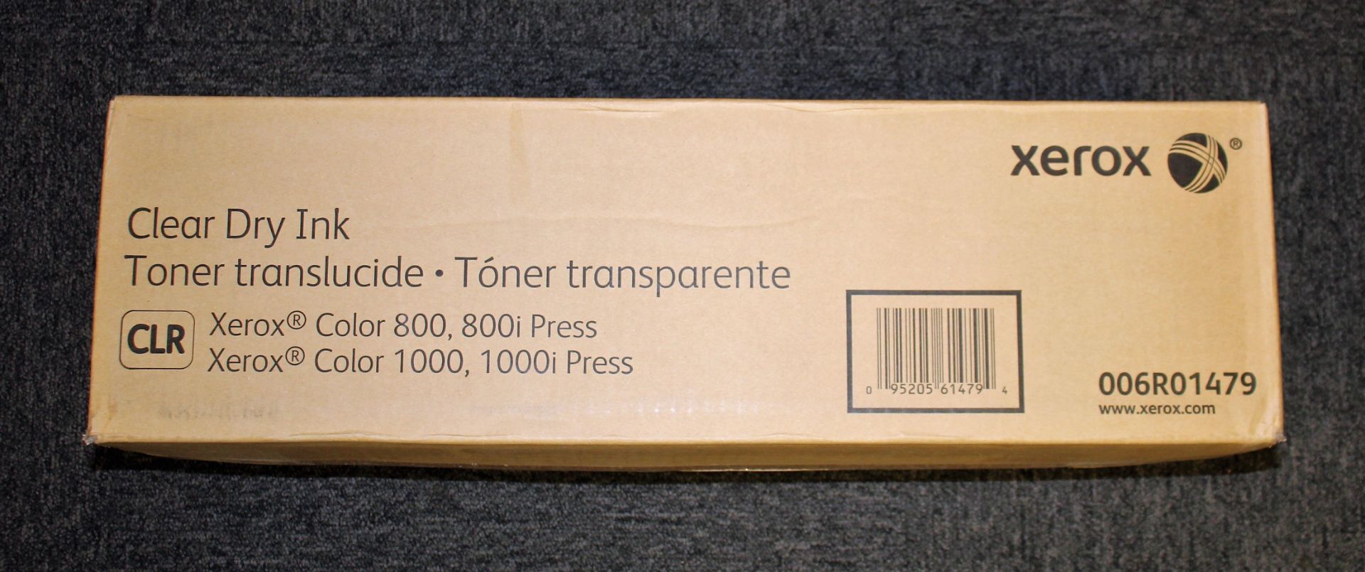 A boxed as new Xerox Color 800/1000 Clear Toner (006R01479) (Box sealed).