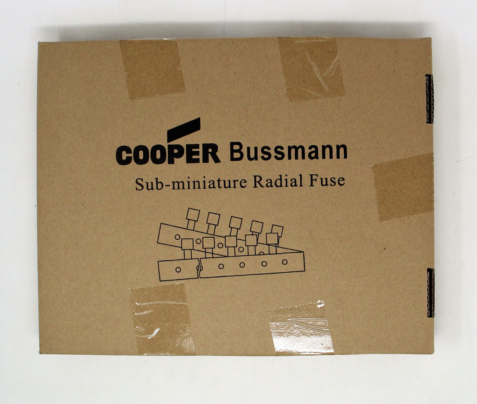 A box of 1000 as new Eaton Bussmann SR-5H-4A-AP T 4A 250VAC Sub-Miniature Radial Fuses (Box