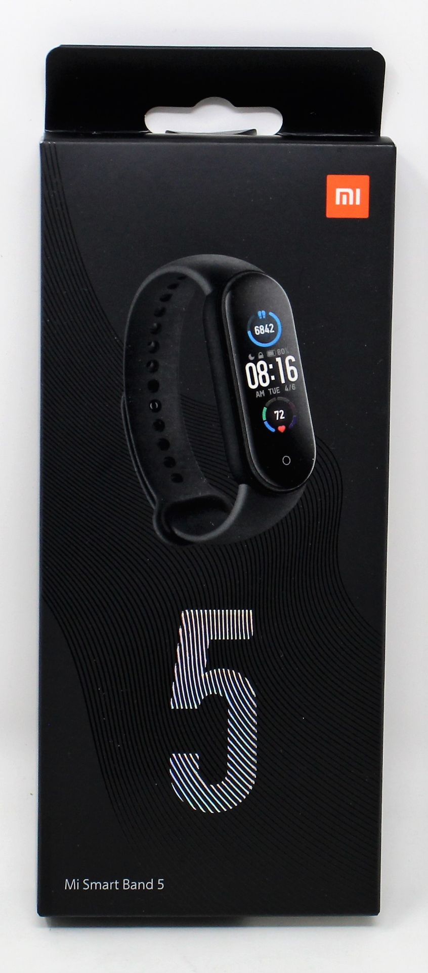 Ten boxed as new Xiaomi Mi Band 5 Fitness Trackers in Black (Boxes sealed).
