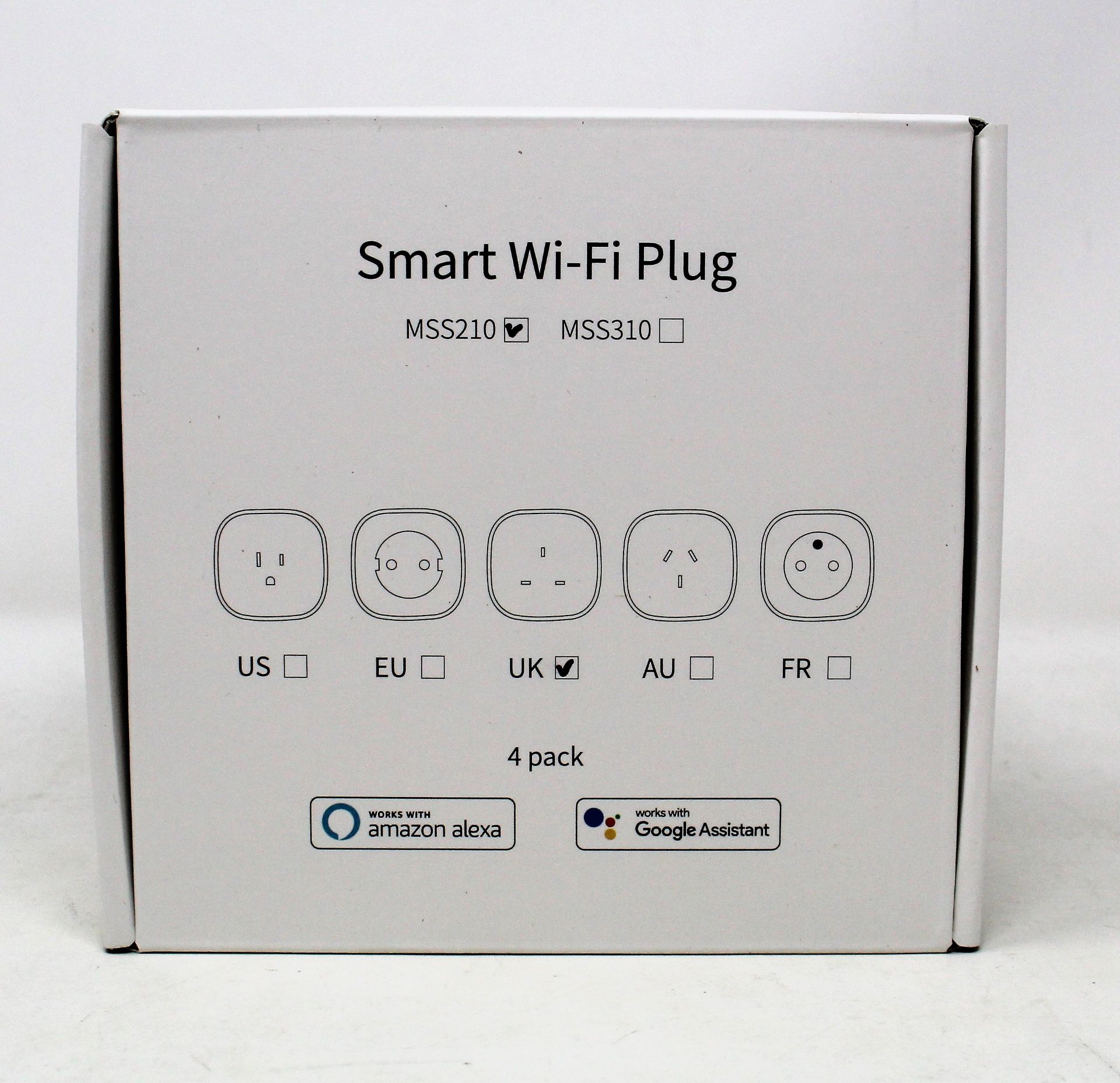 Two boxes of four as new Meross MSS210 Smart Wi-Fi Plugs (UK).