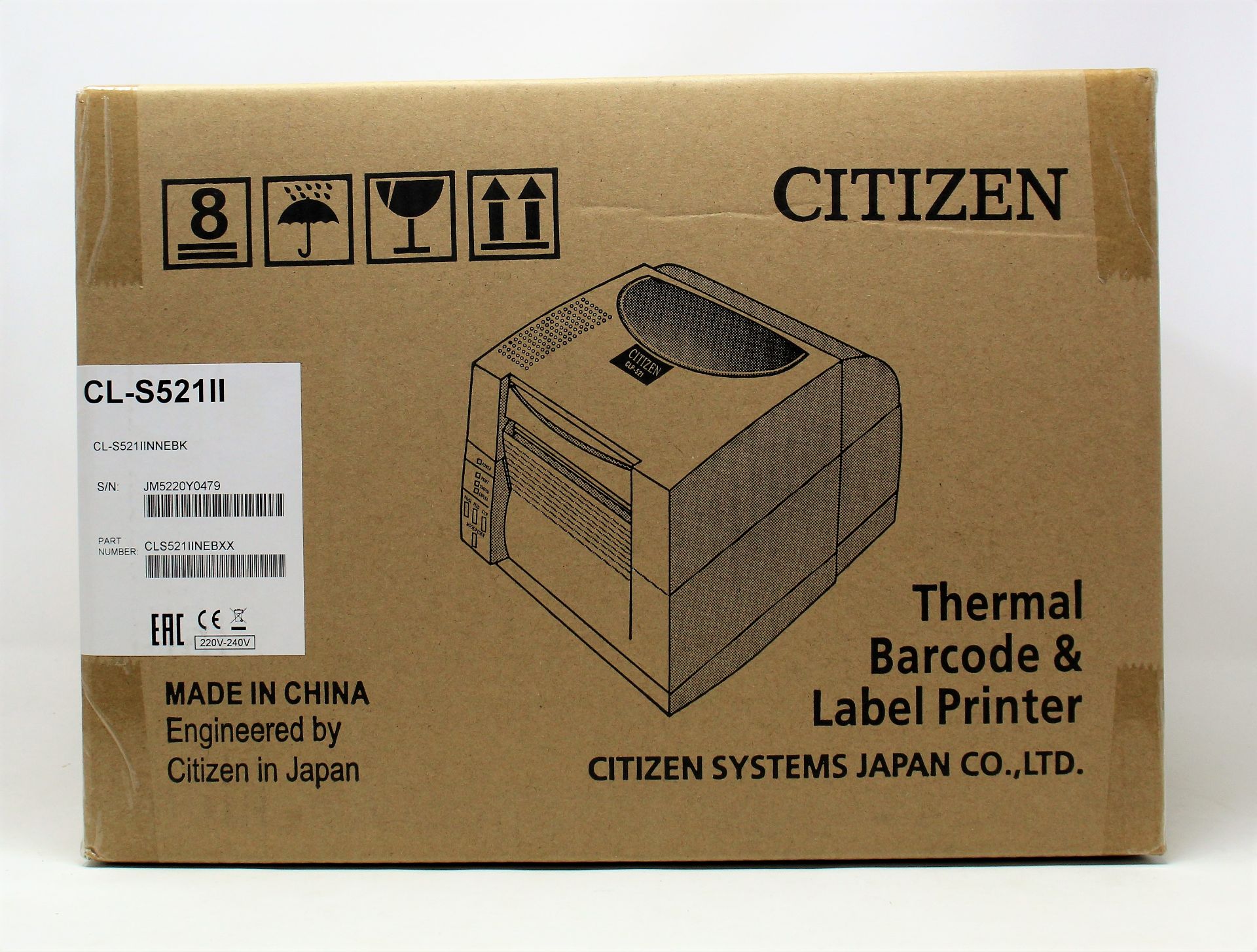 A boxed as new Citizen CL-S521II Direct Thermal Barcode andLabel Printer (P/N: CLS521IINEBXX) (Box