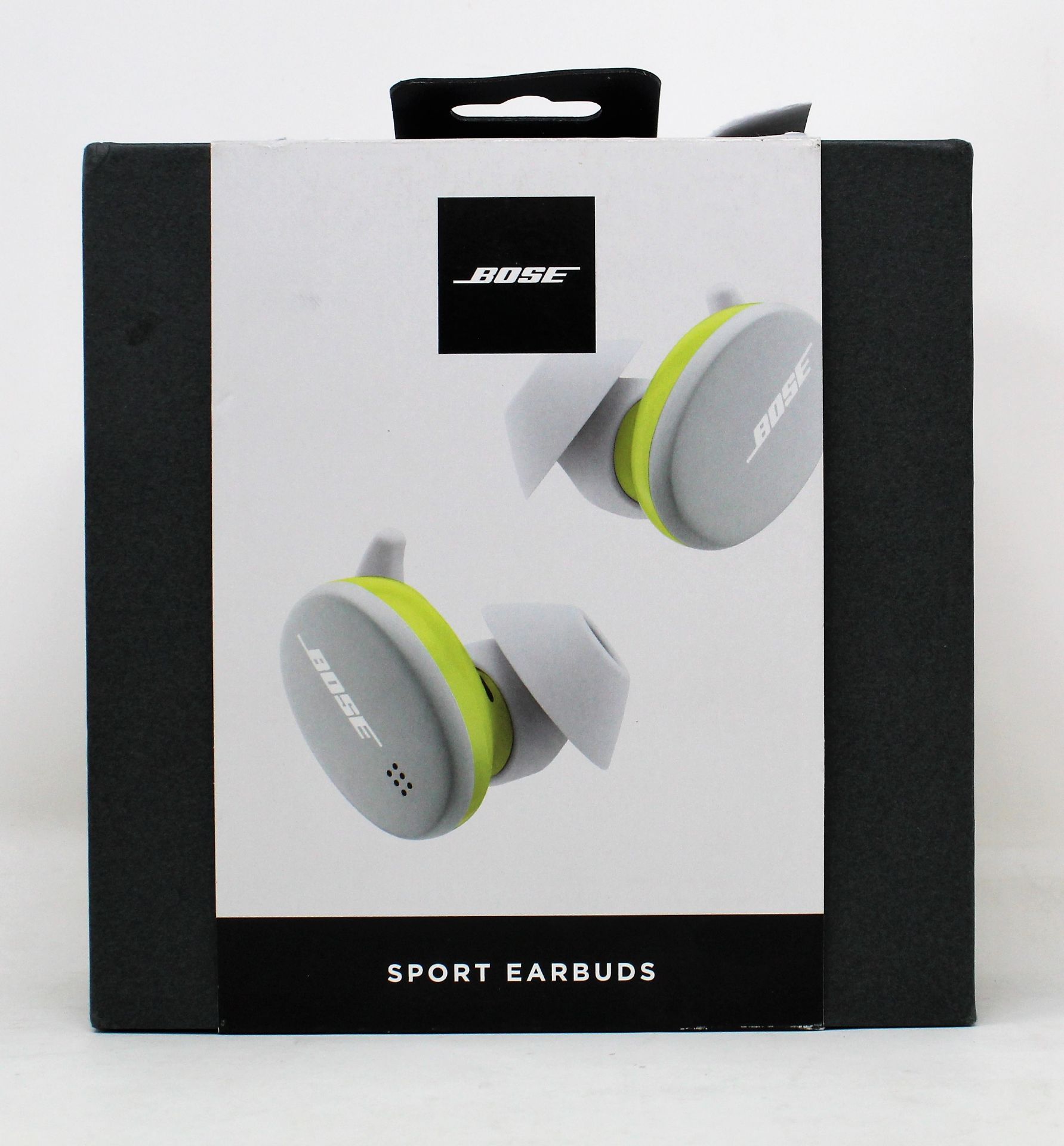 A boxed as new pair of Bose Sport earbuds in glacier white (PN: 805746-0030) (box damaged)