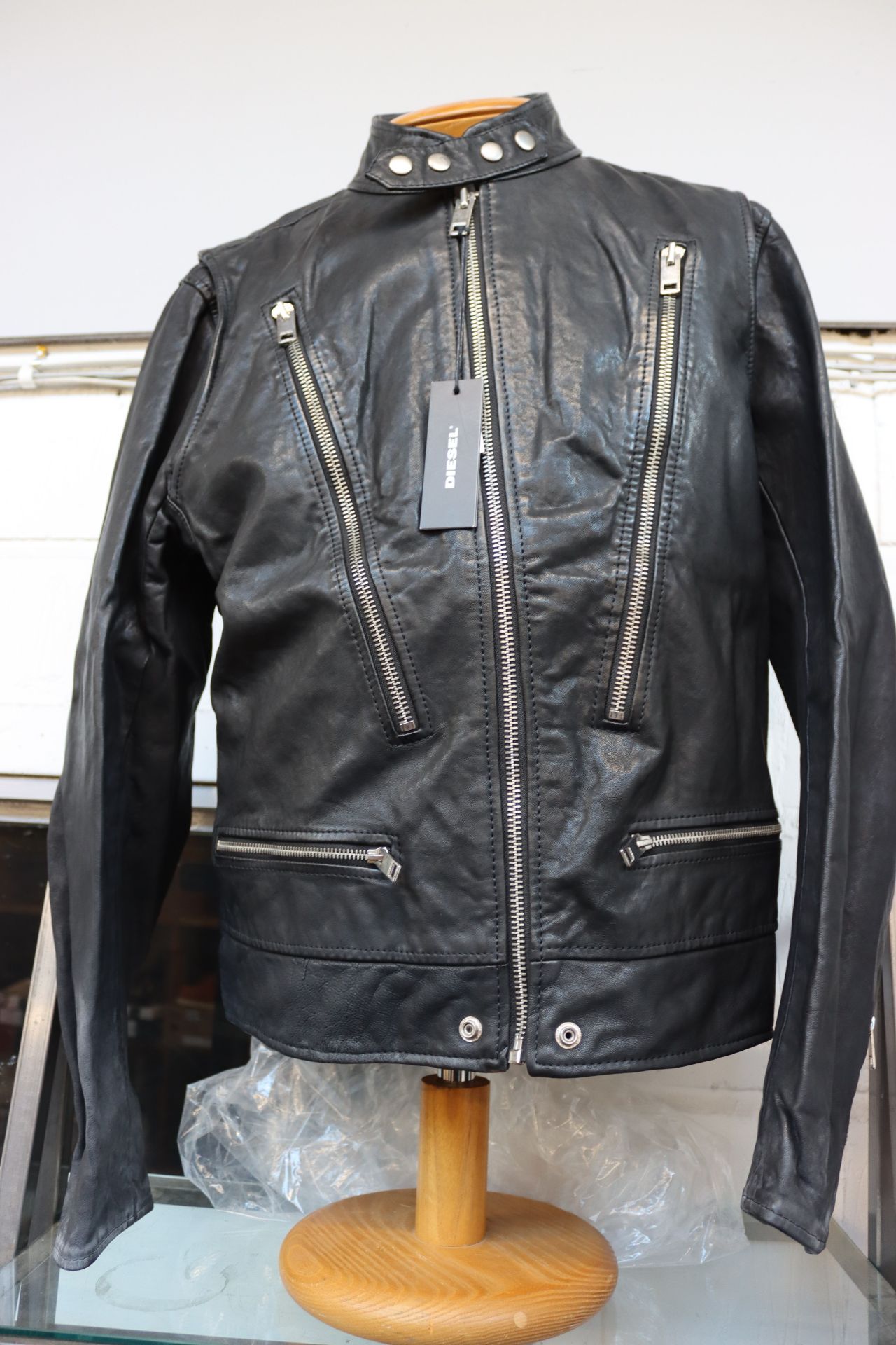 An as new Diesel Hardstyle leather jacket (XL).