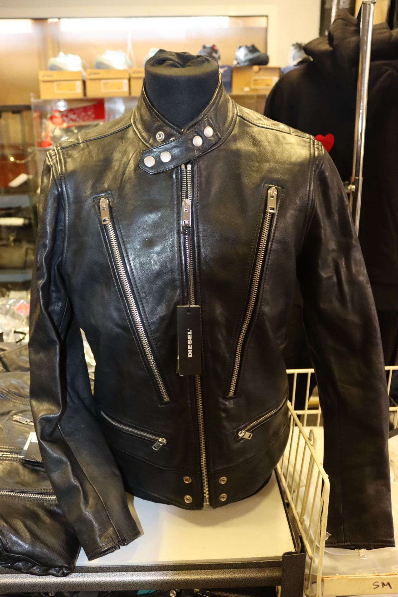 An as new Diesel L-Koji leather jacket (M).