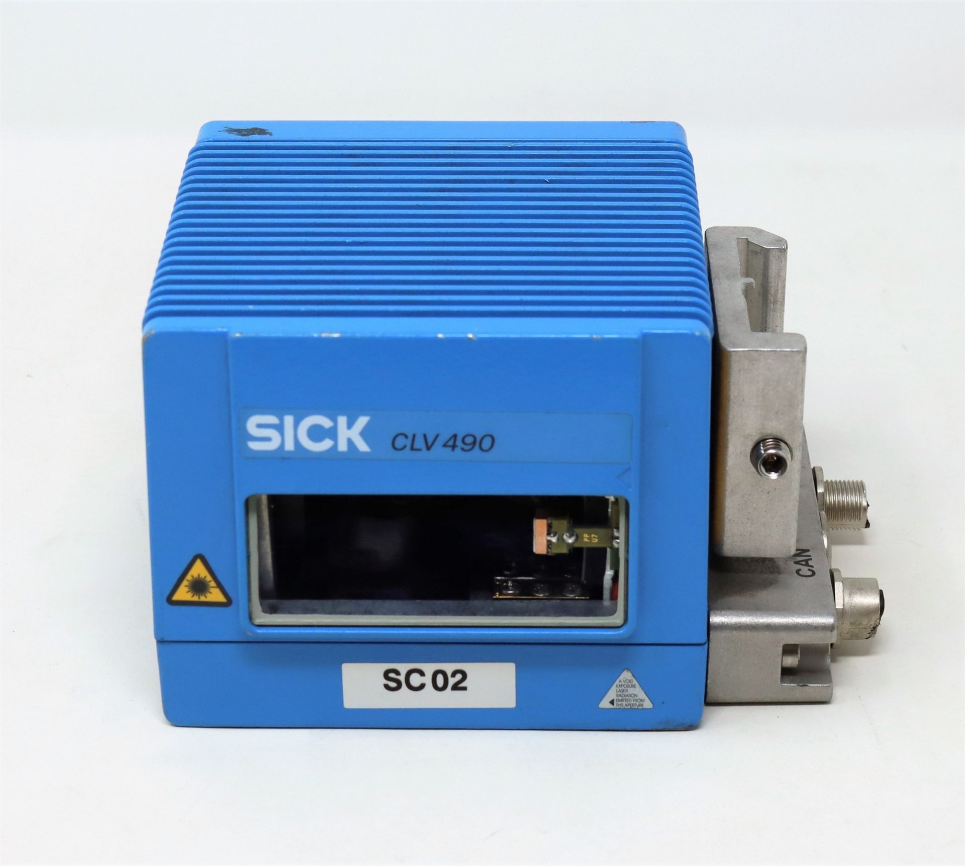 A pre-owned Sick CLV490-0010 Barcode Scanner (P/N: 1016958) (Untested, sold as seen).