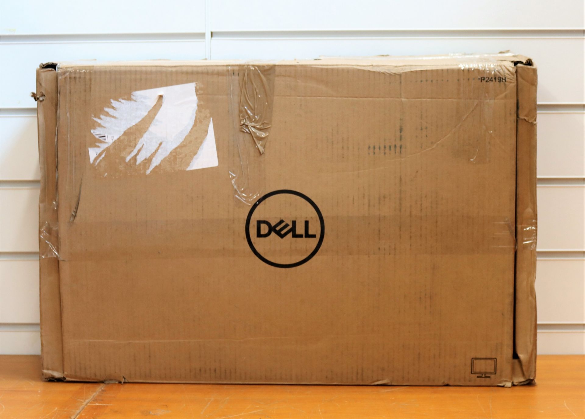 A boxed Dell P2419H 24" Full HD IPS monitor in grey/silver (possibly pre-owned) (box opened) (box