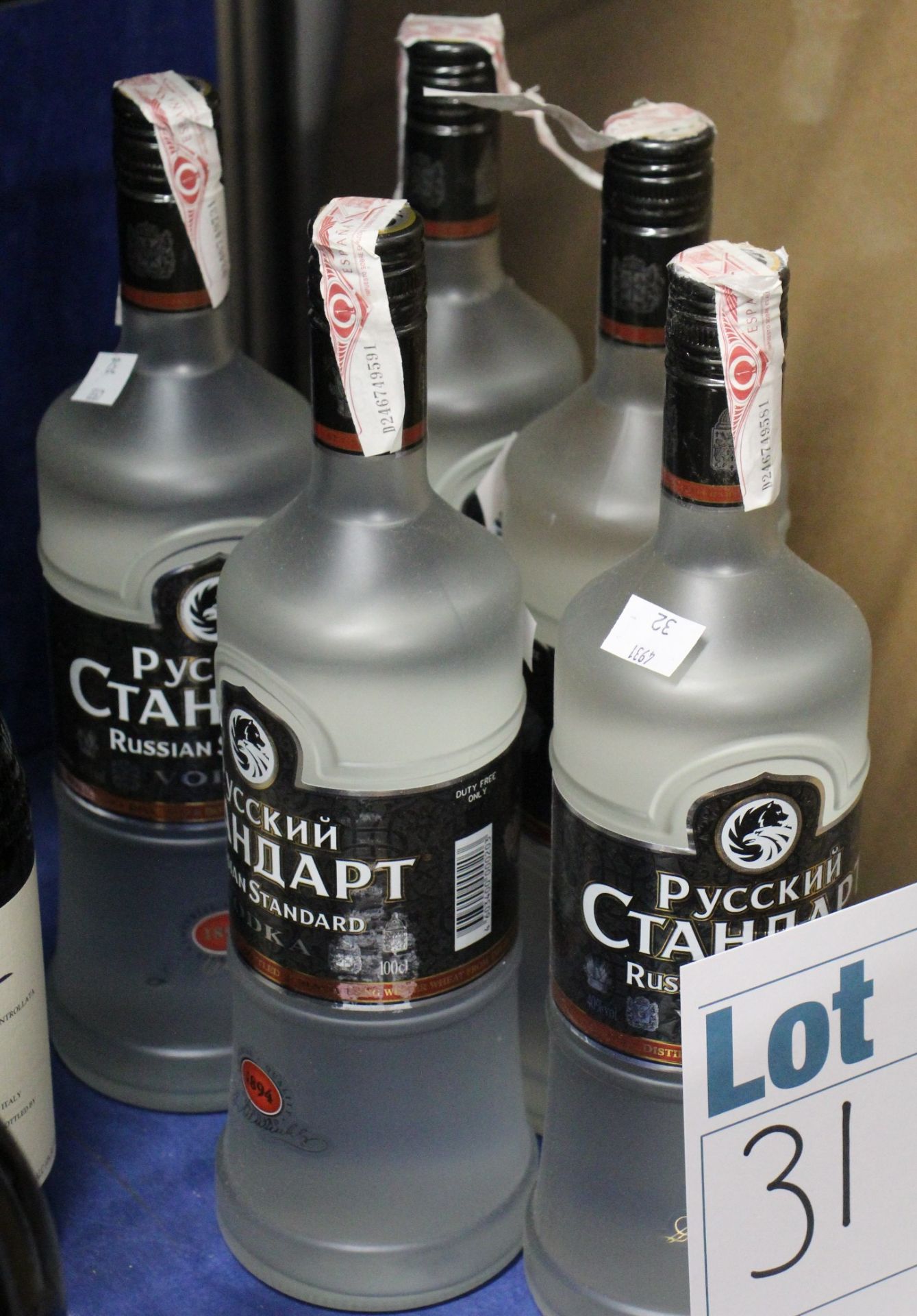 Five bottles of Ctahoap Russian standard vodka (5 x 1ltr) (Over 18's only).