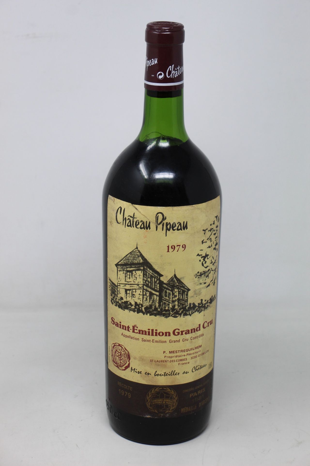 A bottle of Chateau Pipeau 1979 Saint Emilion Grand Cru (1.5 ltr) (Over 18's only).