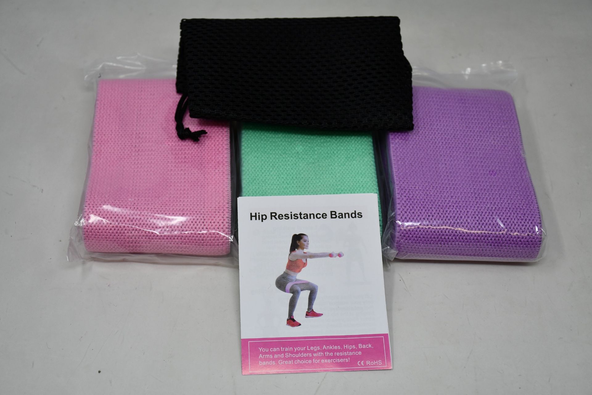 Ten packets of Very Well hip resistance bands (Three bands per packet).
