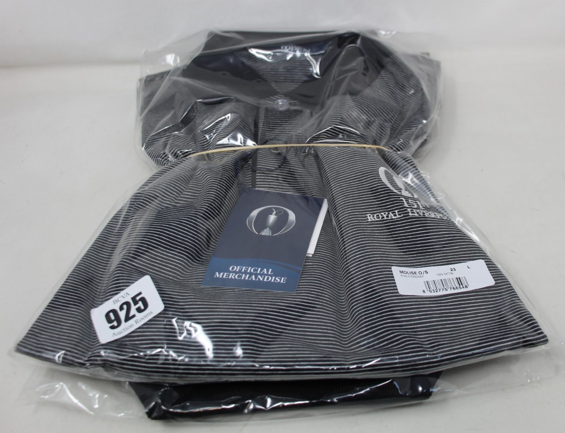 Two as new Filo de Scozia The Open polo shirts in black (L).