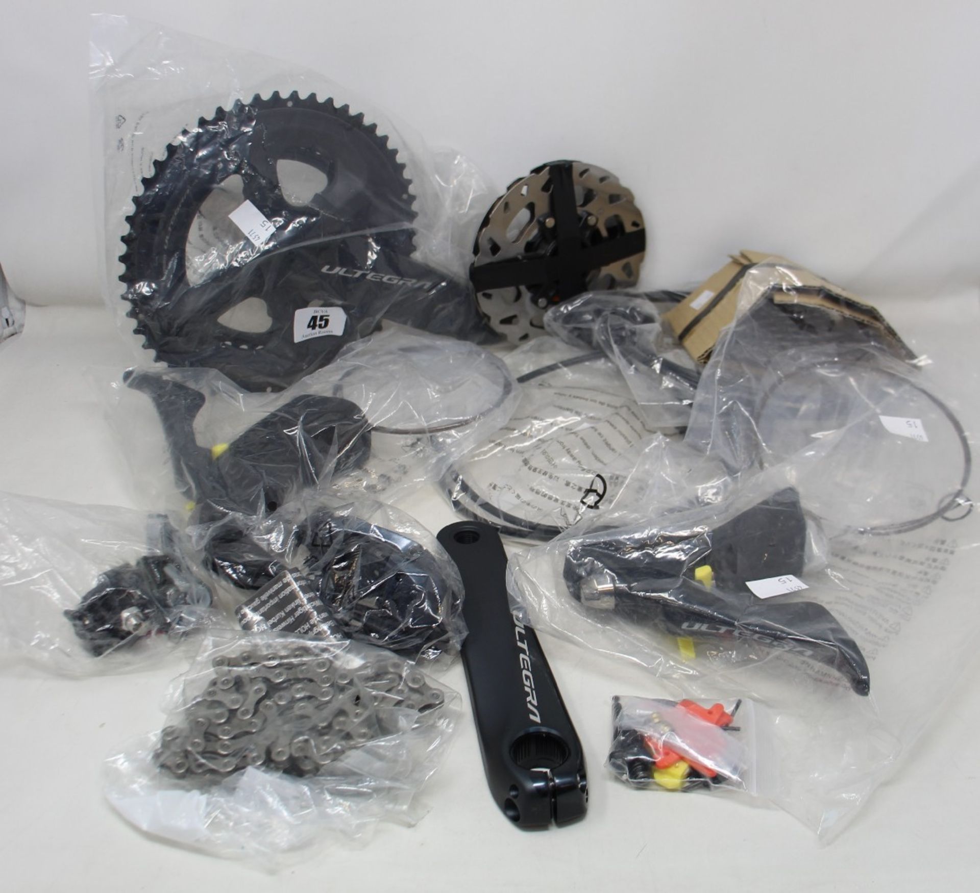 An as new Shimano Ultegra 8000 II speed mechanical shift/hydraulic brake road bike groupset