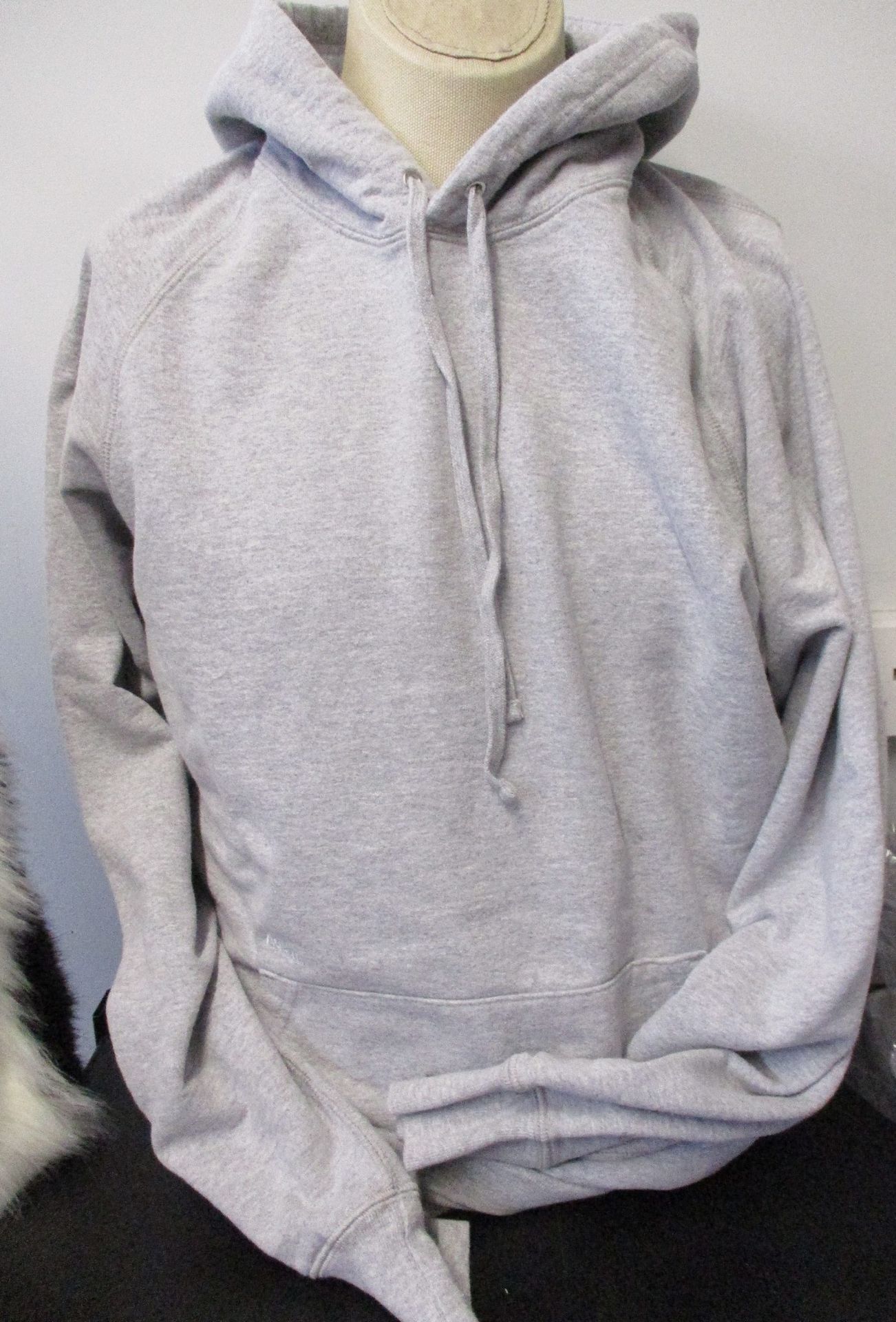 Two as new Adsum Classic Logo hoodies in ash heather grey (S, M - RRP £95 each).