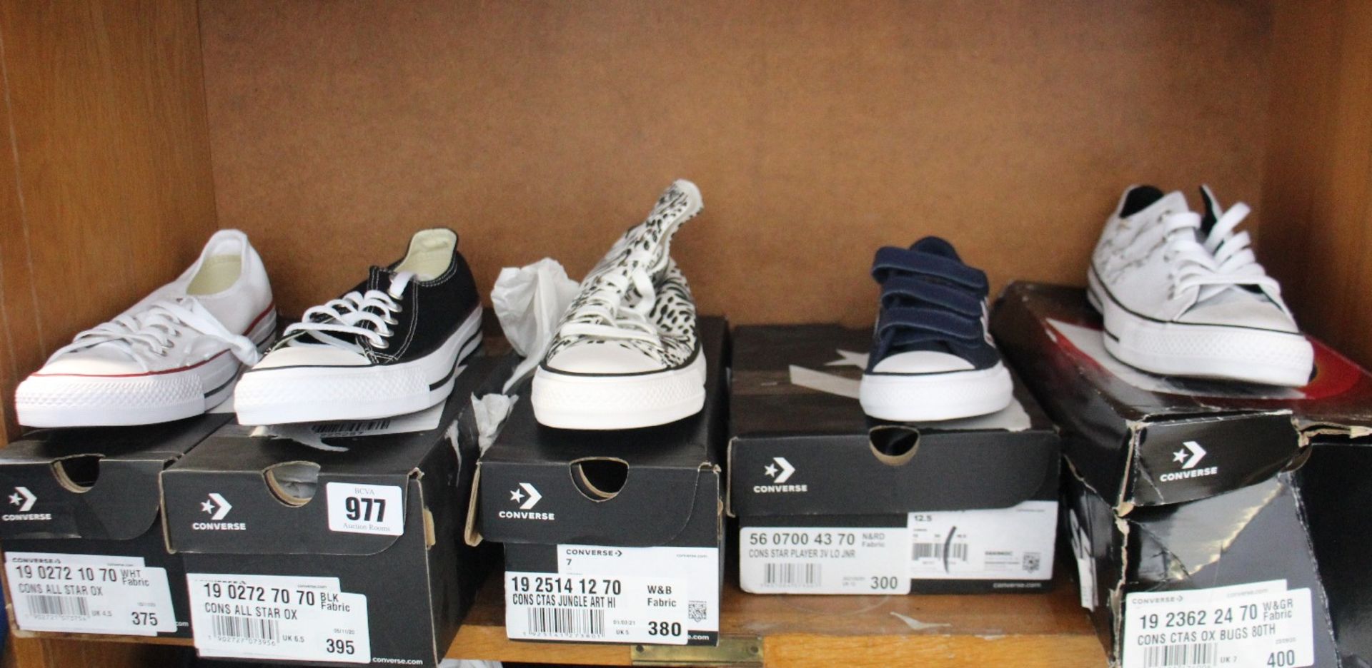 Five pairs of as new Converse canvas footwear.