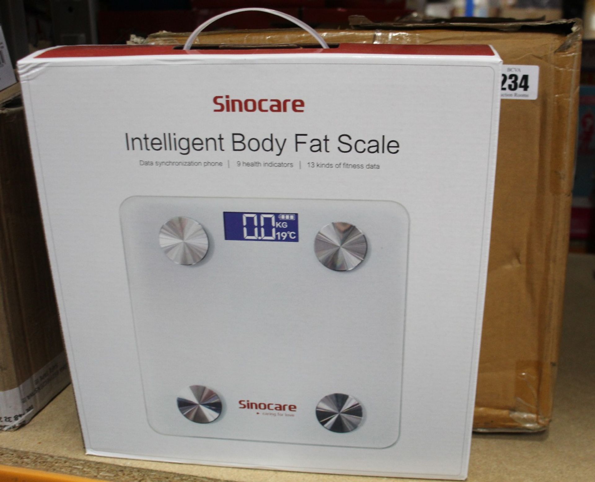 Nine boxed as new Sinocare Intelligent Body Fat Scale.