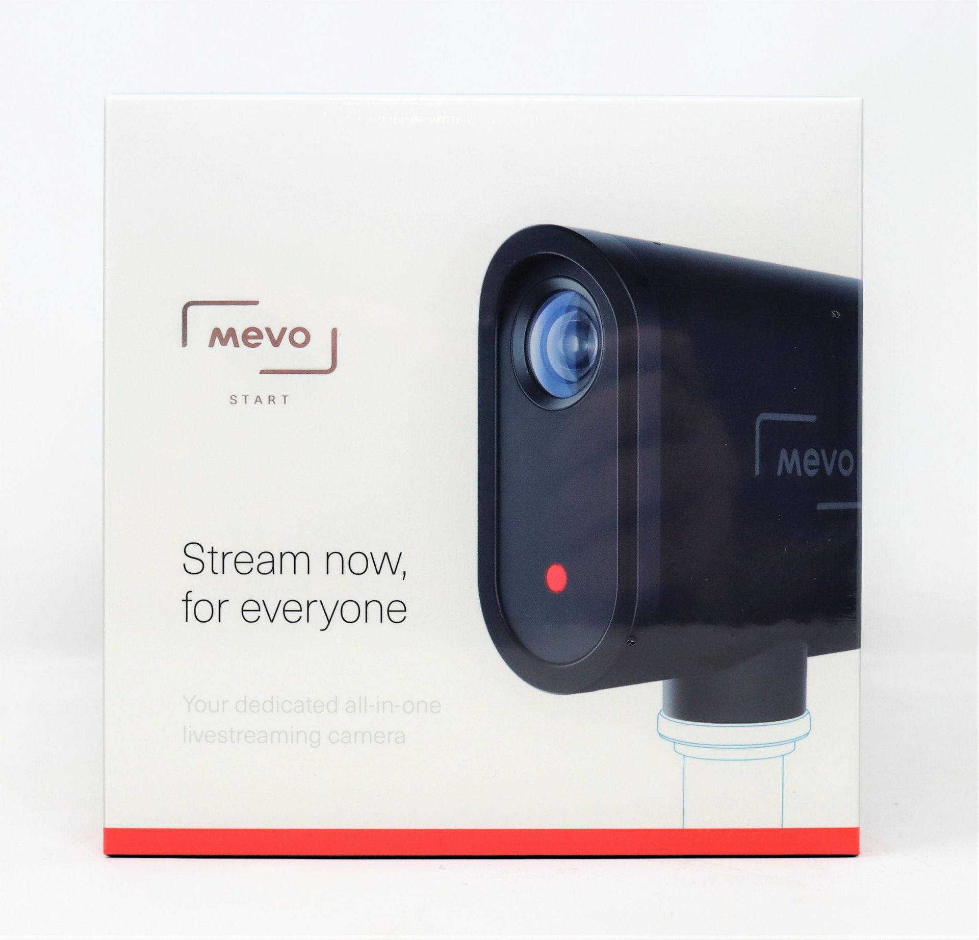 A boxed as new Mevo Start Live Streaming Camera (P/N: MV3-01B-BL) (Box sealed).